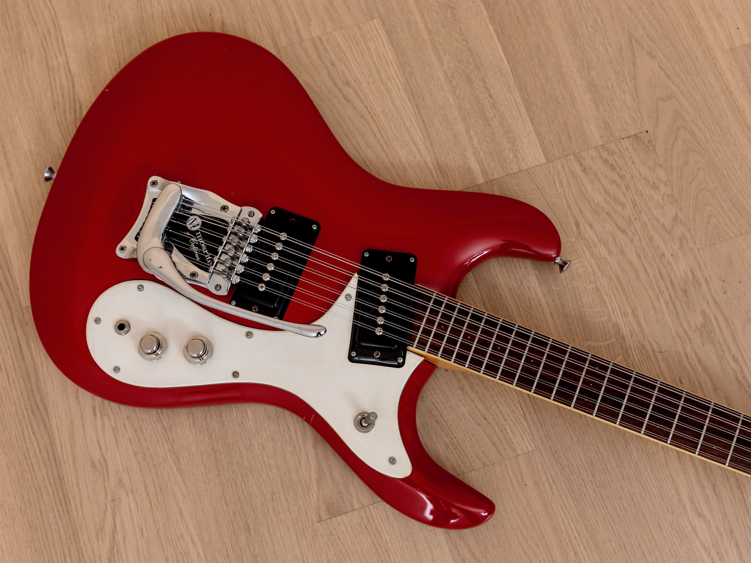 1960s Mosrite Ventures Model XII Vintage 12 String Electric Guitar Red w/ Case, USA-Made