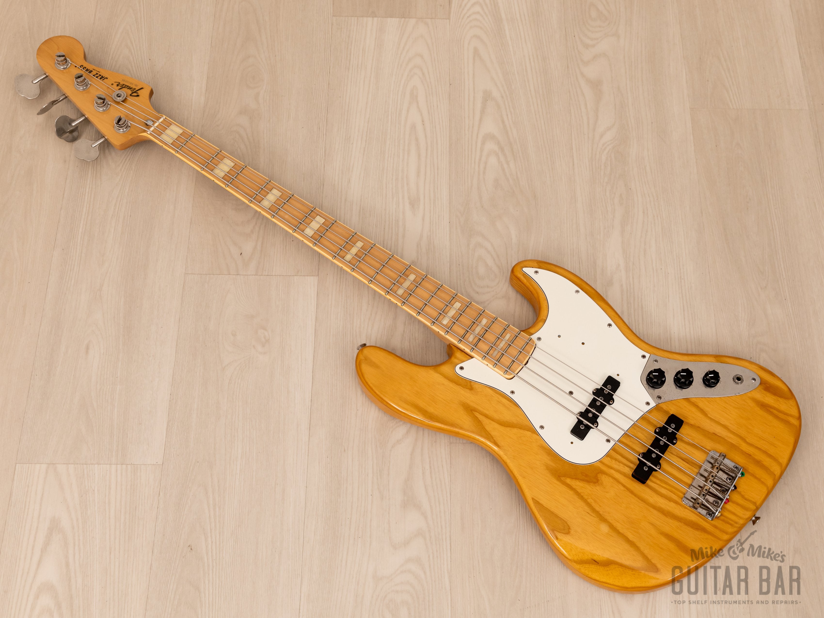 1987 Fender Jazz Bass ‘75 Vintage Reissue JB75-80 Natural, Japan MIJ Fujigen