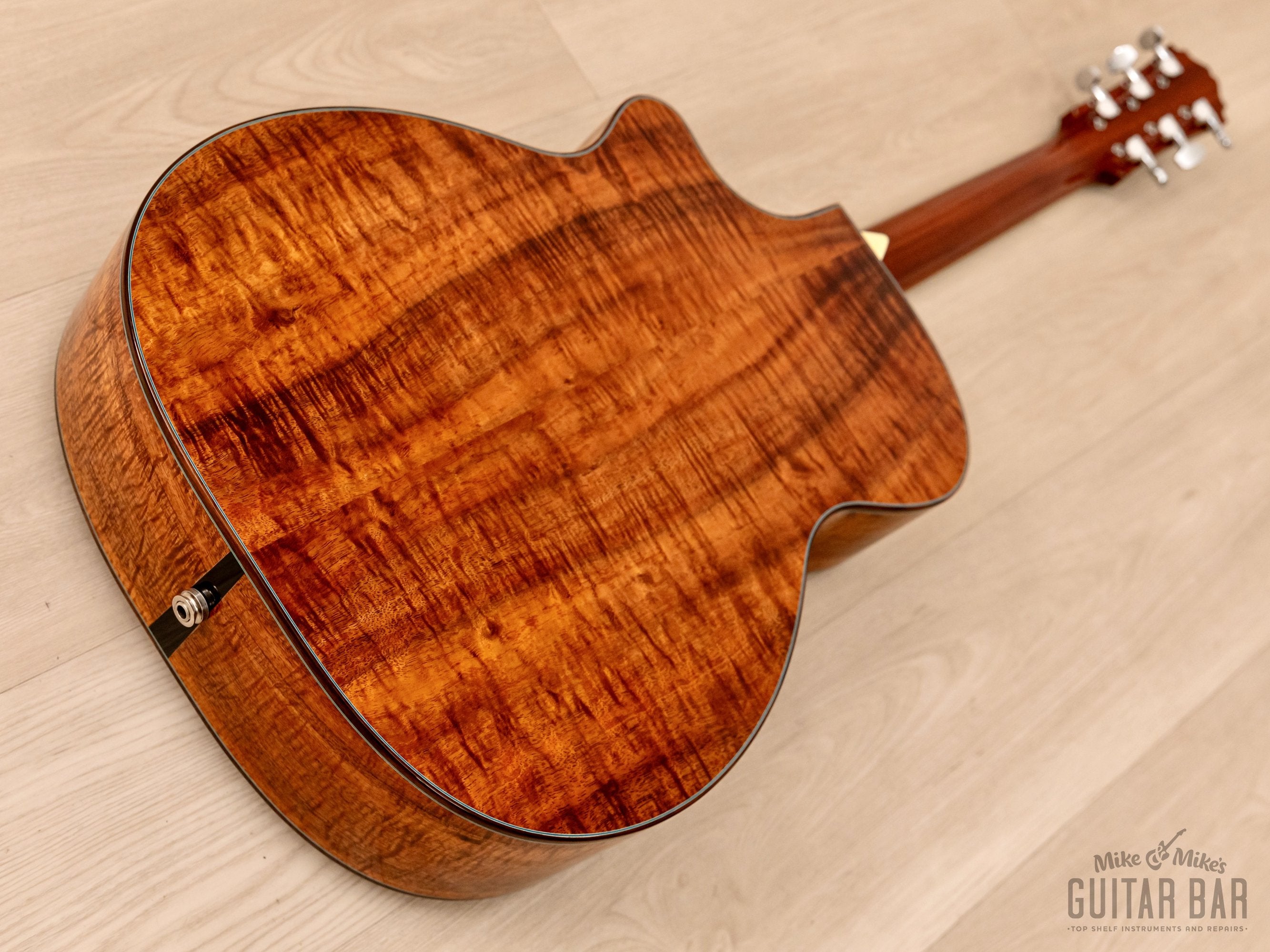 1999 Morgan OM Cutaway Orchestra Model Flame Koa Acoustic Electric Guitar w/ Case & Tag