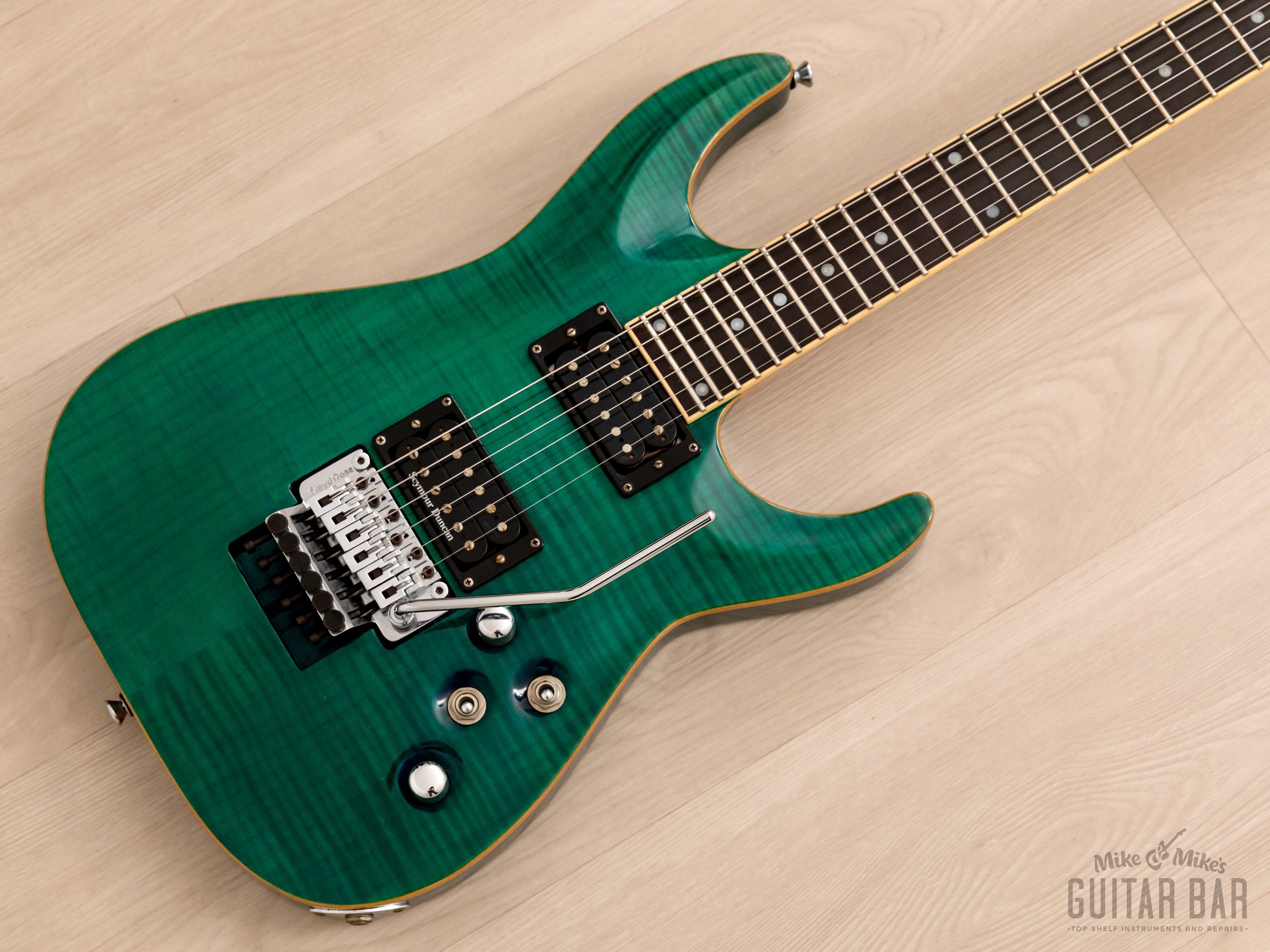 2000s Edwards by ESP E-HR-135FM See Thru Blue w/  Seymour Duncan Pickups & Case, Japan