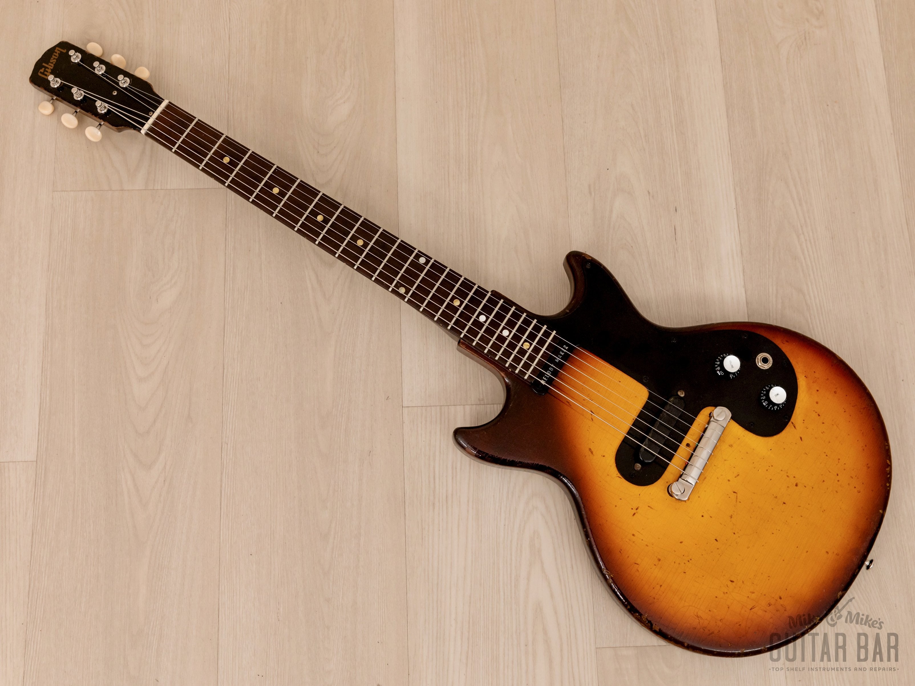 1964 Gibson Melody Maker Double Cut Vintage Electric Guitar Sunburst w/ Case