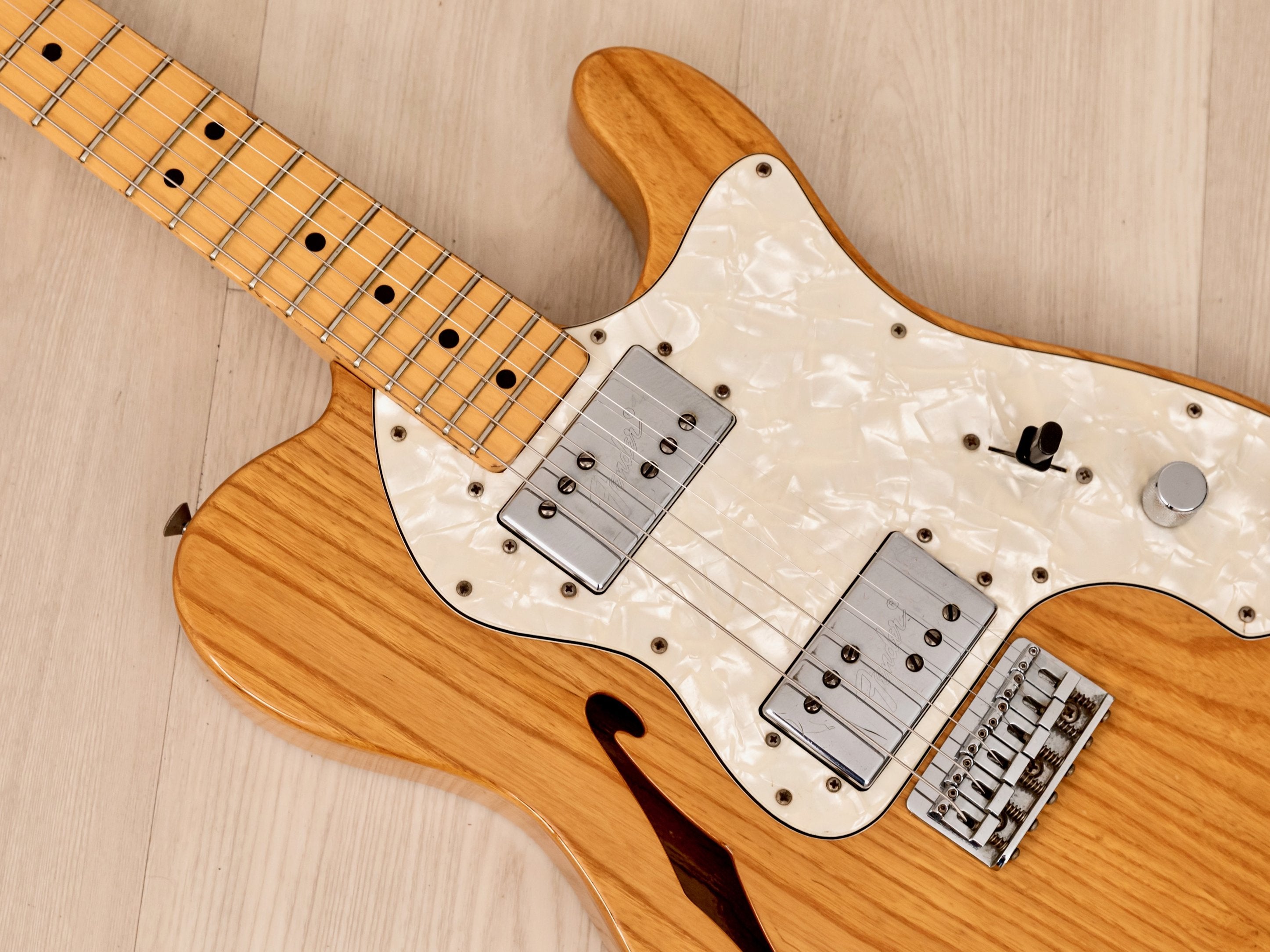 1979 Fender Telecaster Thinline Vintage Electric Guitar Natural, 100% Original w/ Wide Range, Case