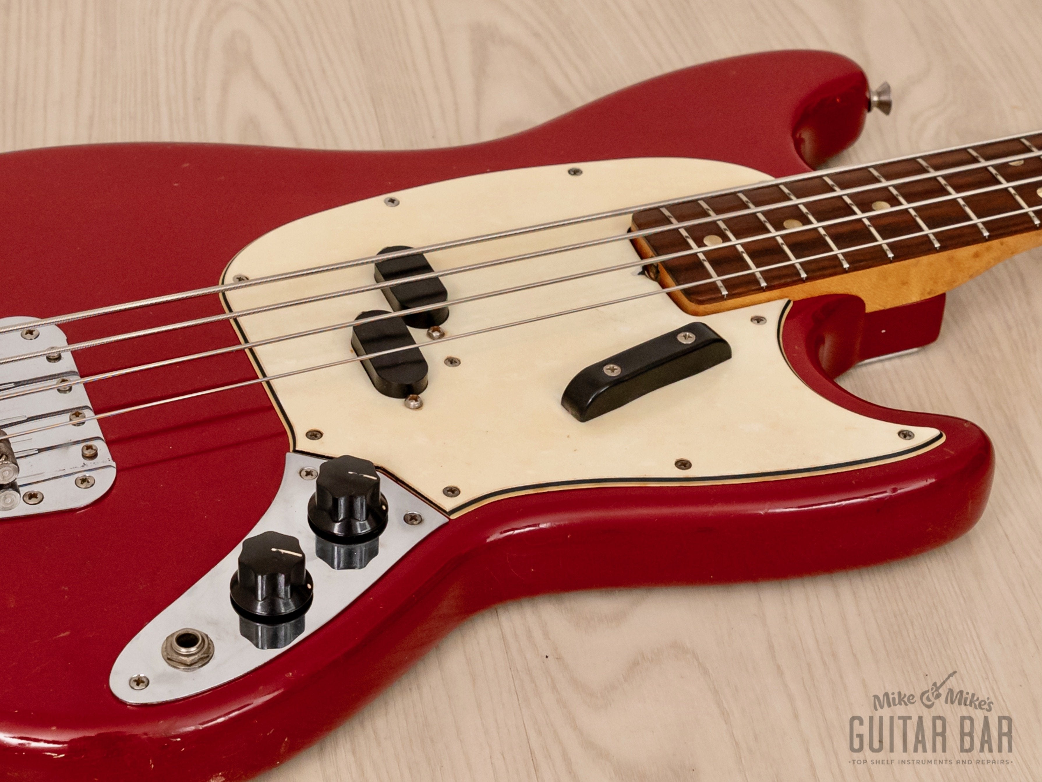 1967 Fender Mustang Bass Vintage Short Scale Bass Dakota Red w/ Case