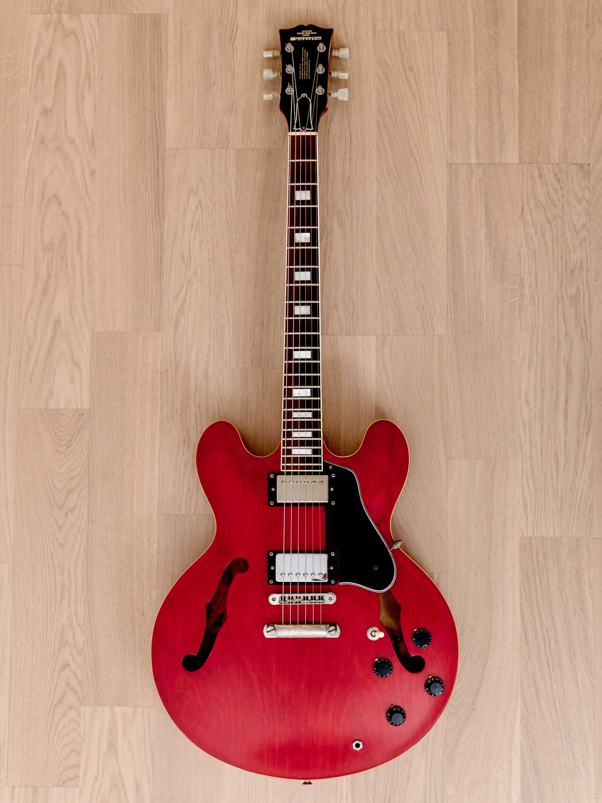 1979 Fernandes FSA-60 Vintage Semi-hollow 335-Style Guitar Cherry w/ Gibson Burstbucker PAFs, Case