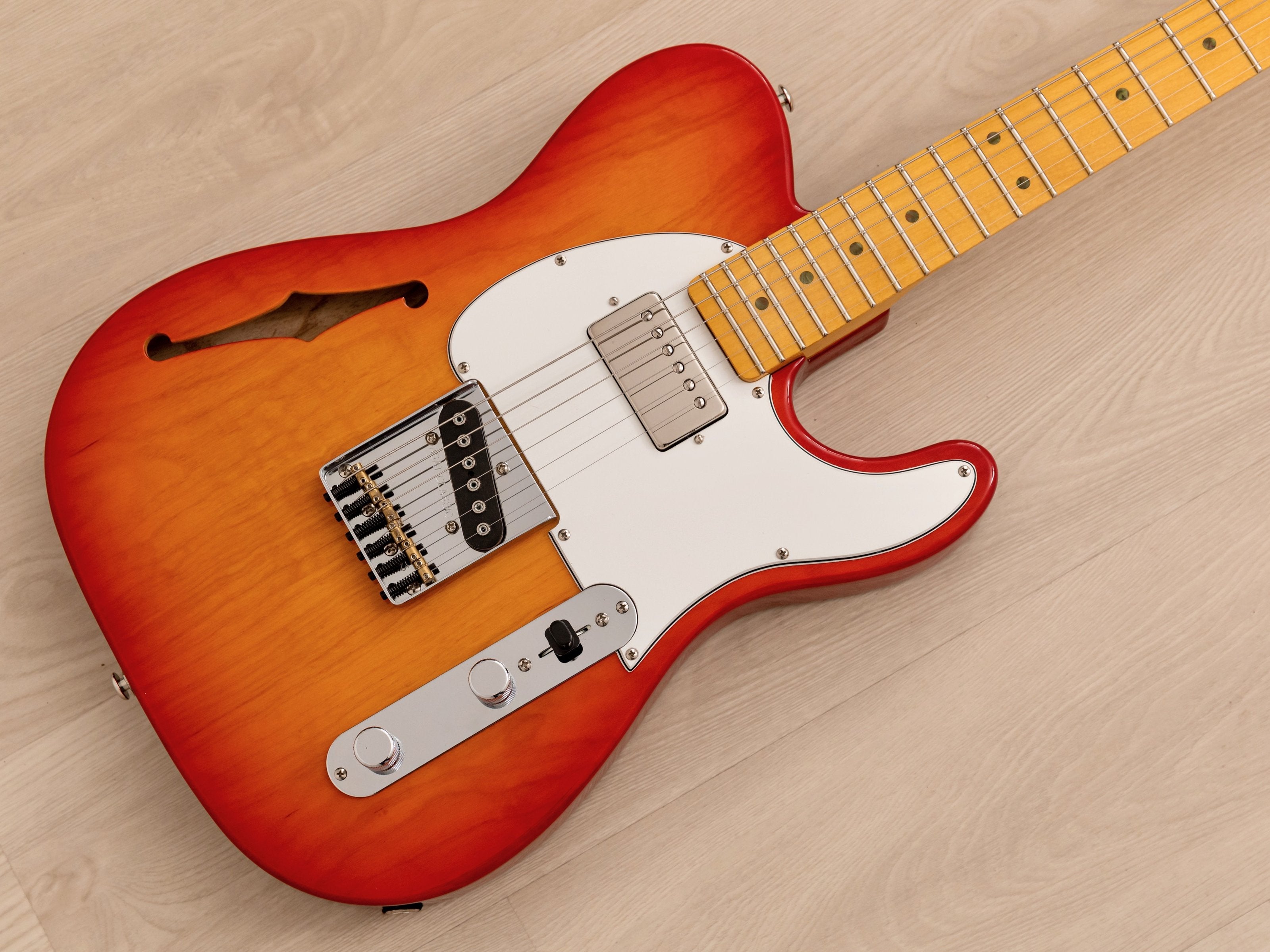 2008 G&L ASAT Classic Bluesboy Semi-Hollow Cherry Sunburst w/ Case, Tags, COA
