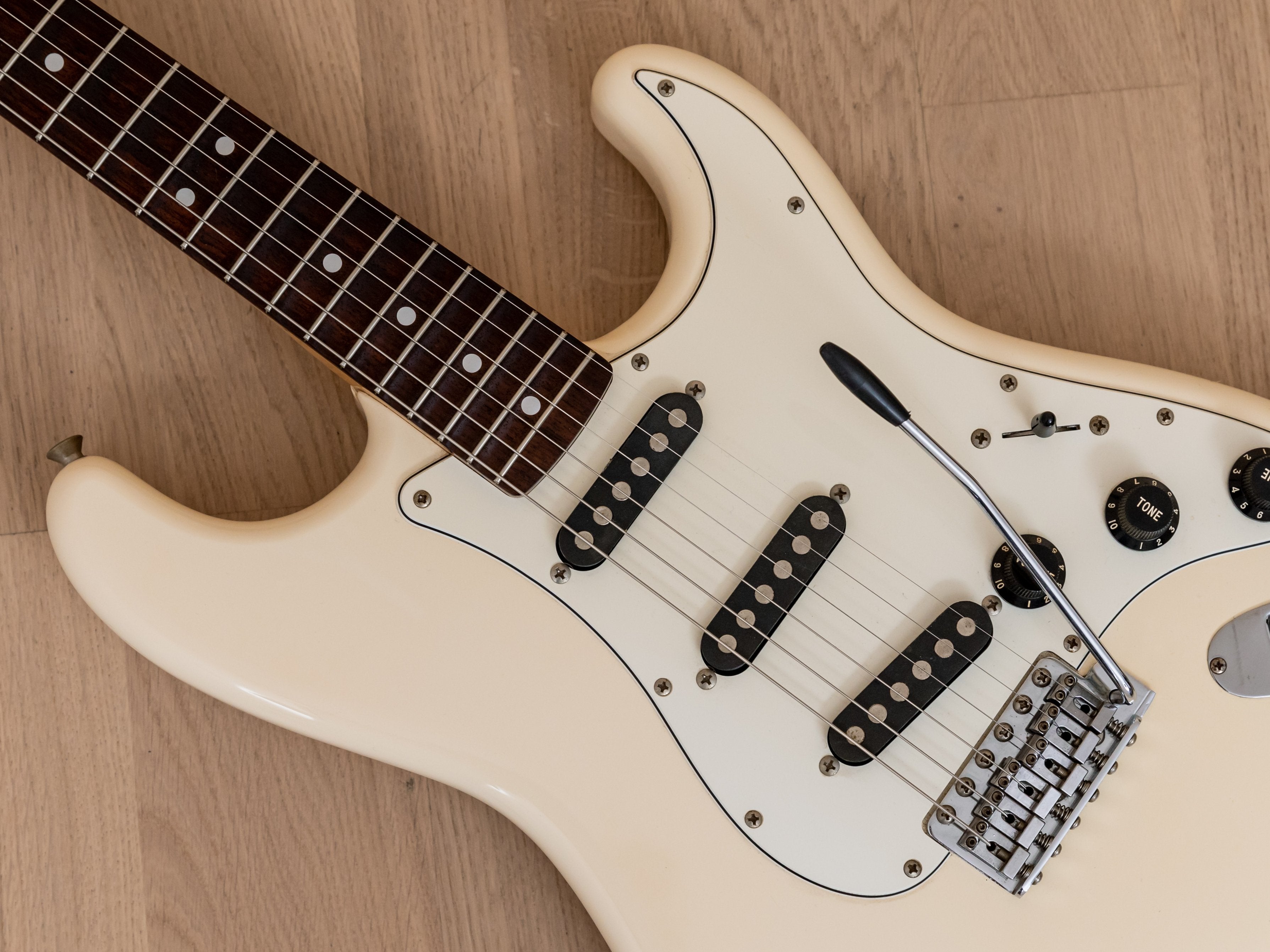 1994 Fender Stratocaster ST72-85SC Scalloped Fretboard Olympic White Japan MIJ Fujigen, Blackmore