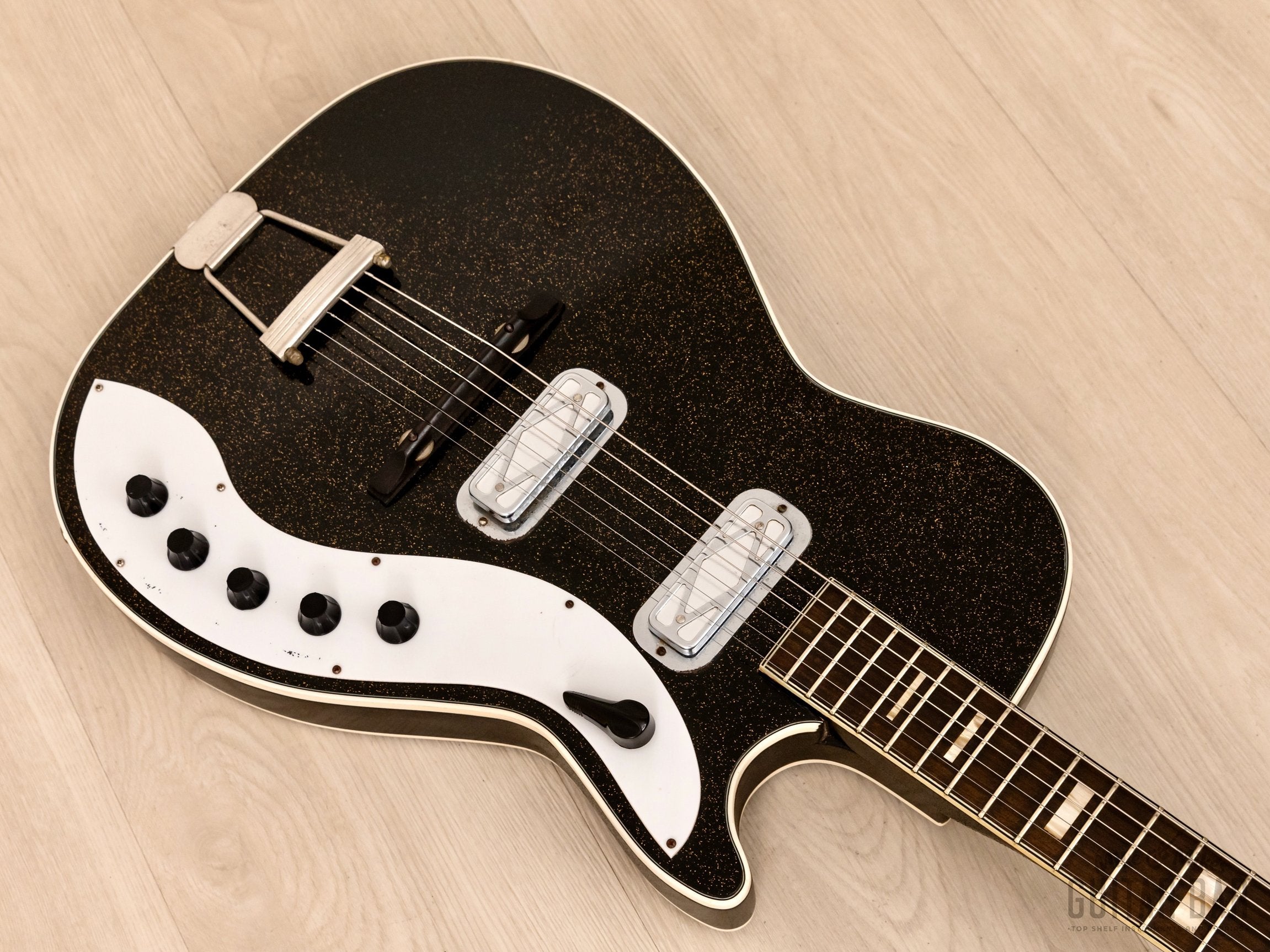 1960 Silvertone Stratotone Jupiter 1423 Vintage Guitar by Harmony USA w/ DeArmond Gold Foils