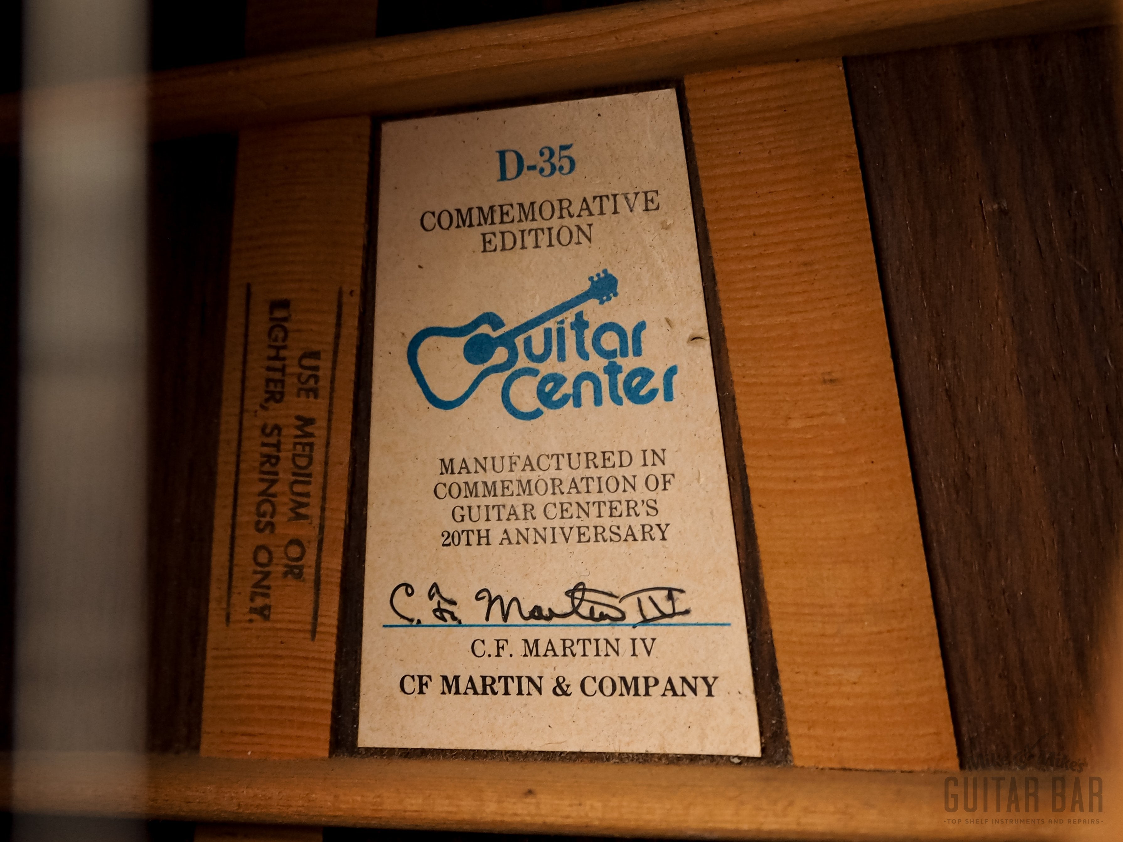 1984 Martin D-35 Guitar Center 20th Anniversary Commemorative Edition 1 of 20 w/ Case