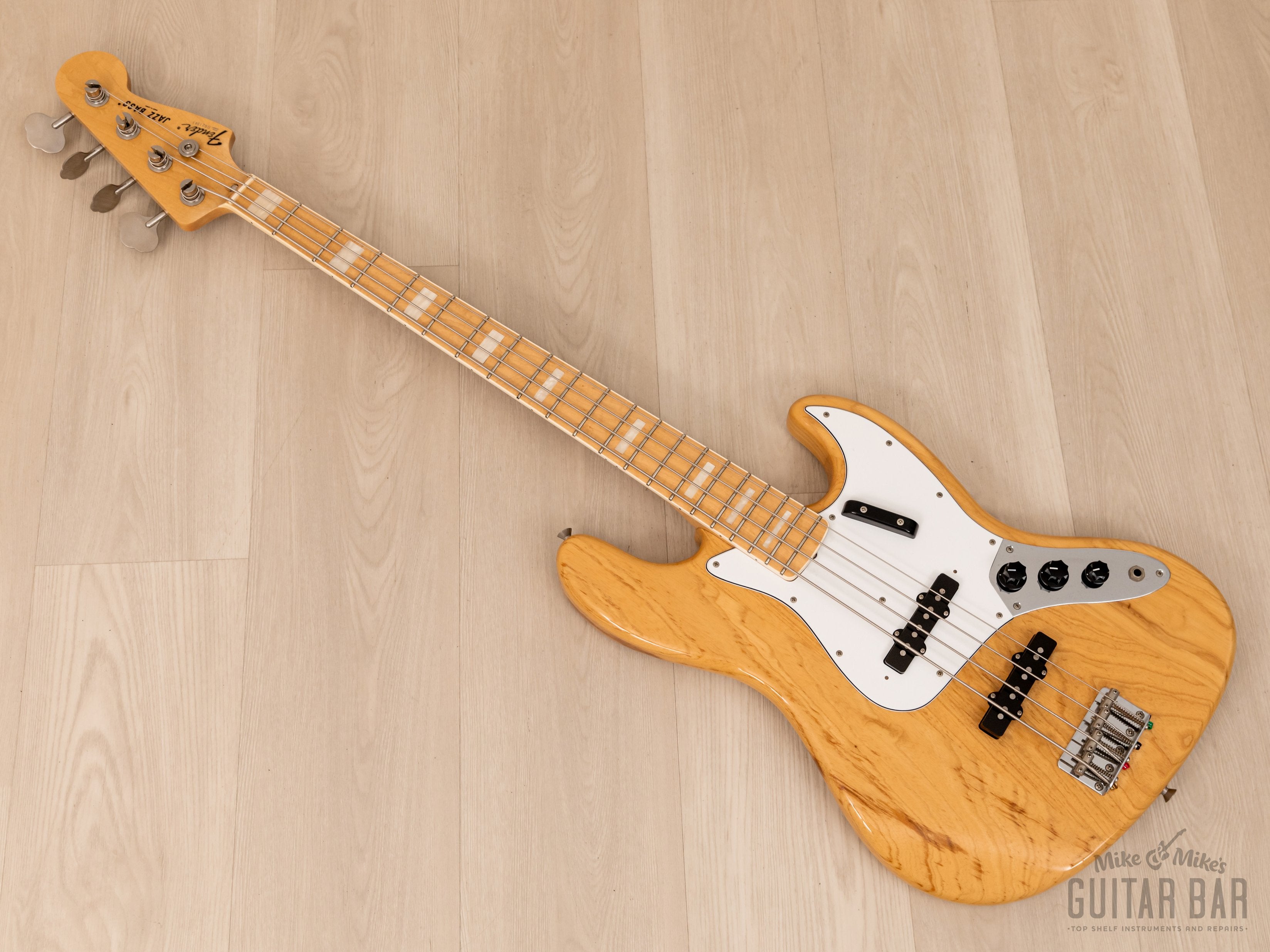 2008 Fender Jazz Bass ‘75 Vintage Reissue JB75-100US Natural Ash w/ USA Pickups, Case & Hangtags, Japan CIJ