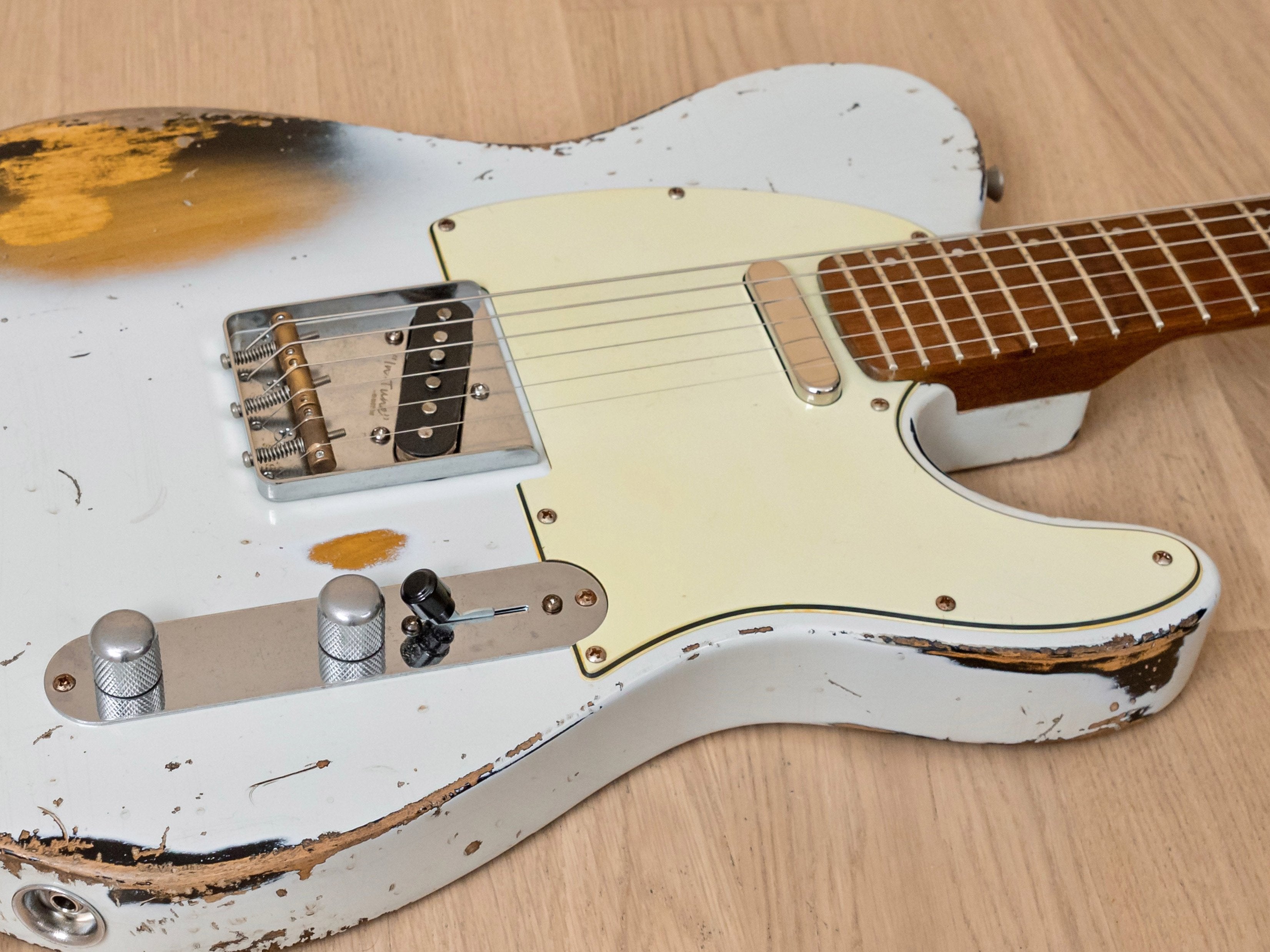 2022 Franchin Mars T-Style Relic Olympic White over Sunburst w/ Case, COA, Tags
