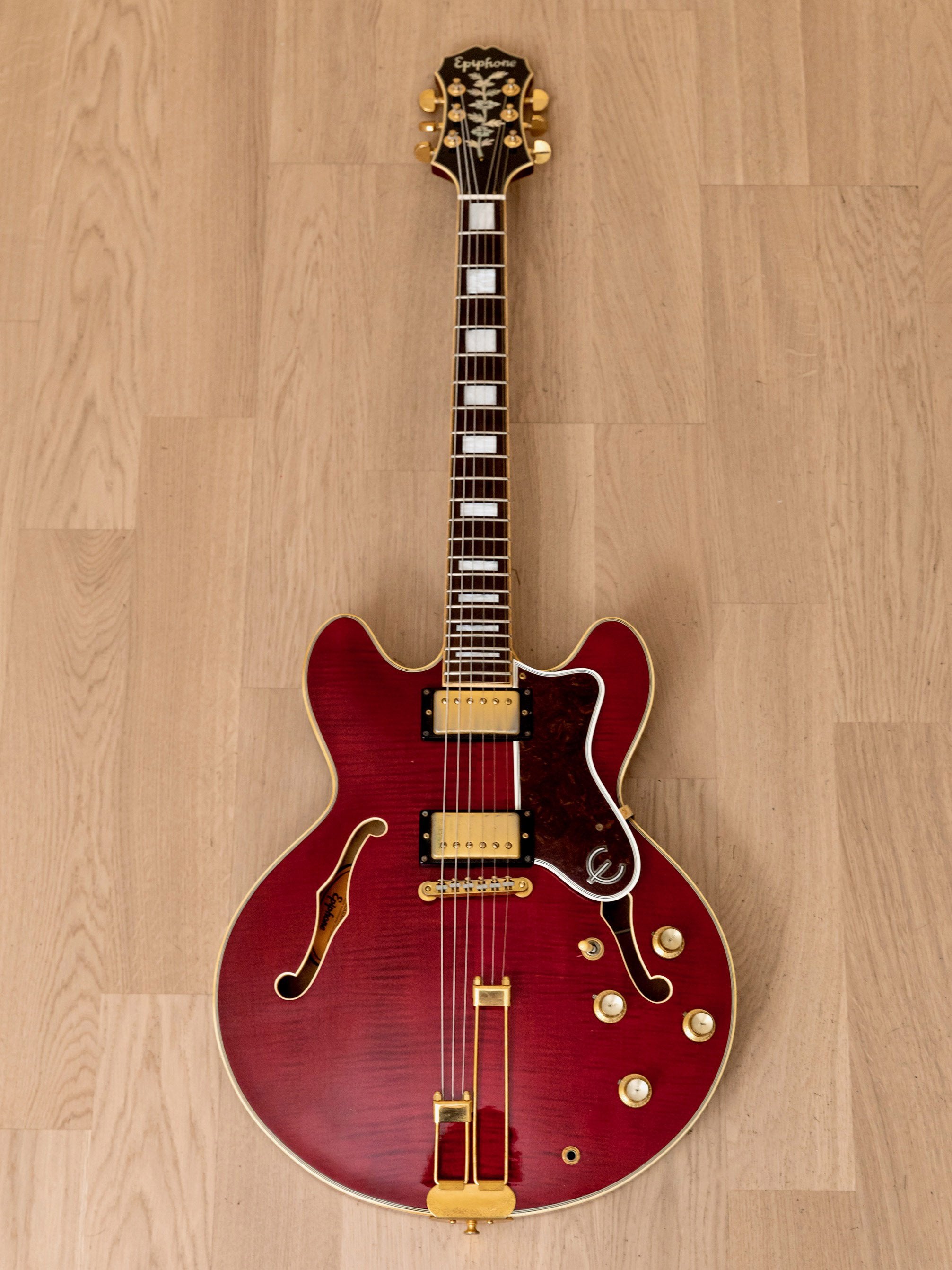 1993 Epiphone Sheraton Vintage Guitar Cherry, 100% Original w/ Case, Japan Terada