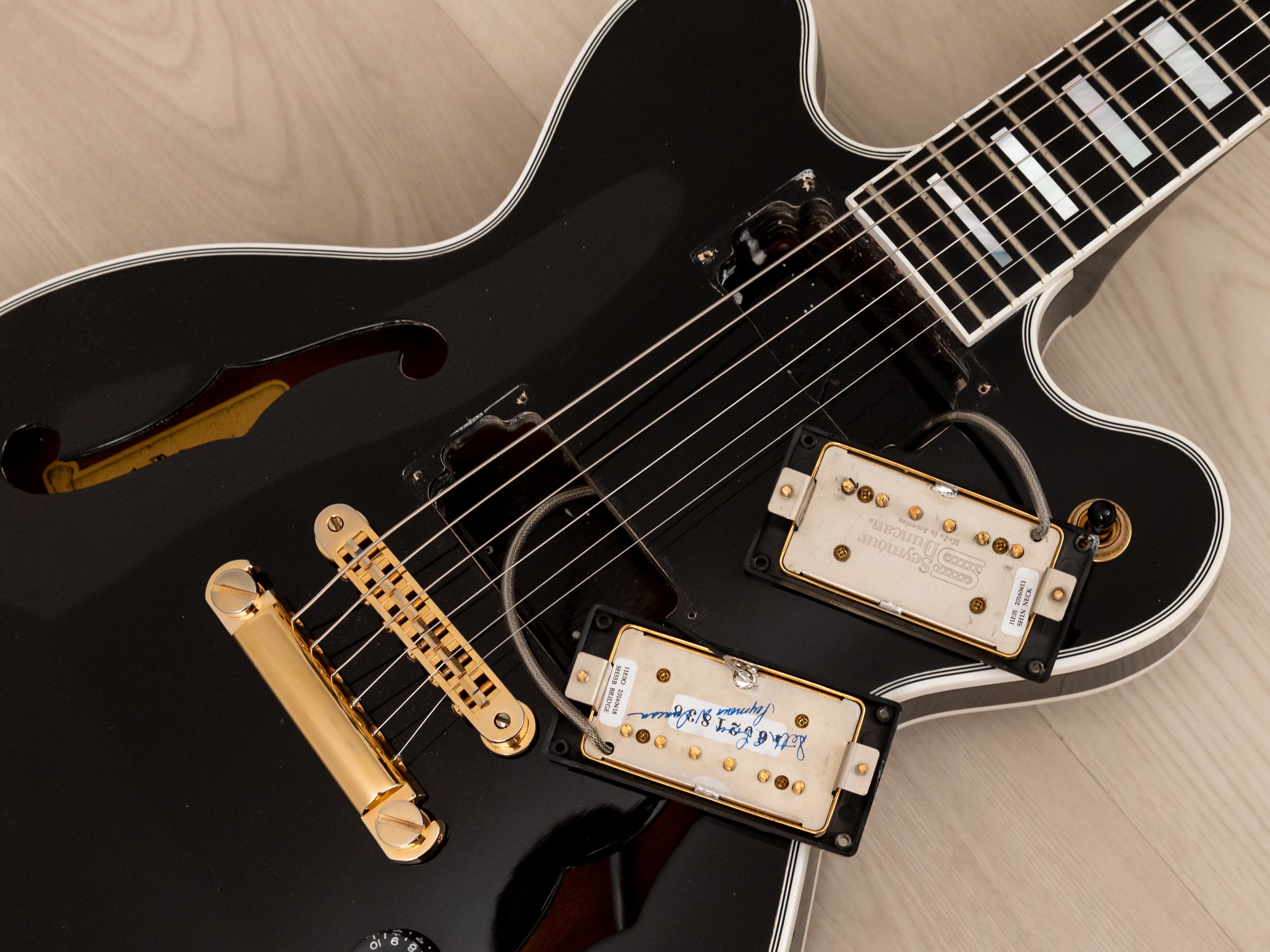 2016 Heritage Millennium DC Double Cutaway Semi-Hollow Guitar Black Opaque w/ Seymour Duncan PAFs & Case, Kalamazoo