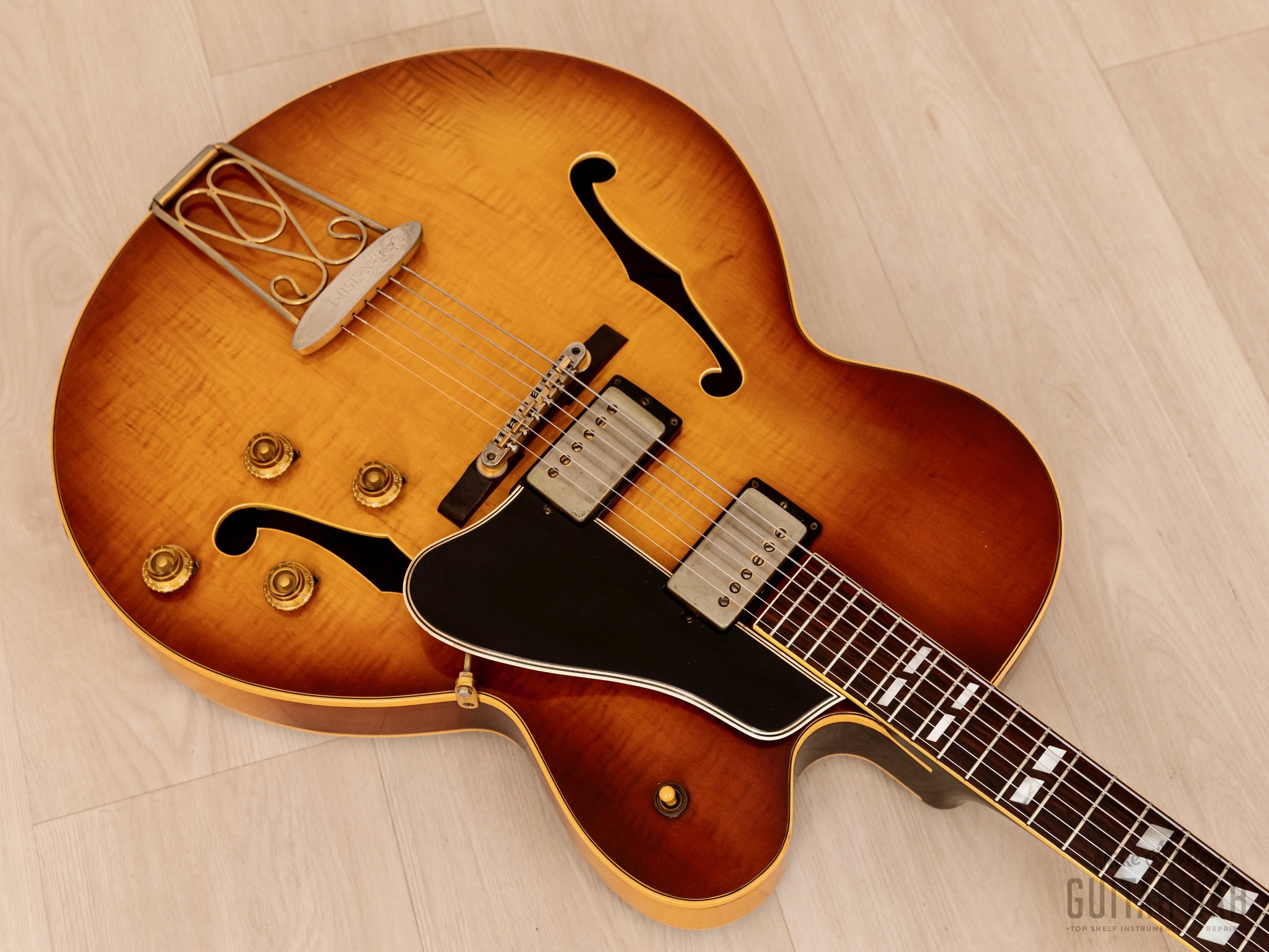 1958 Gibson ES-350T Vintage Hollowbody Guitar Sunburst w/ PAF Pickups, Byrdland