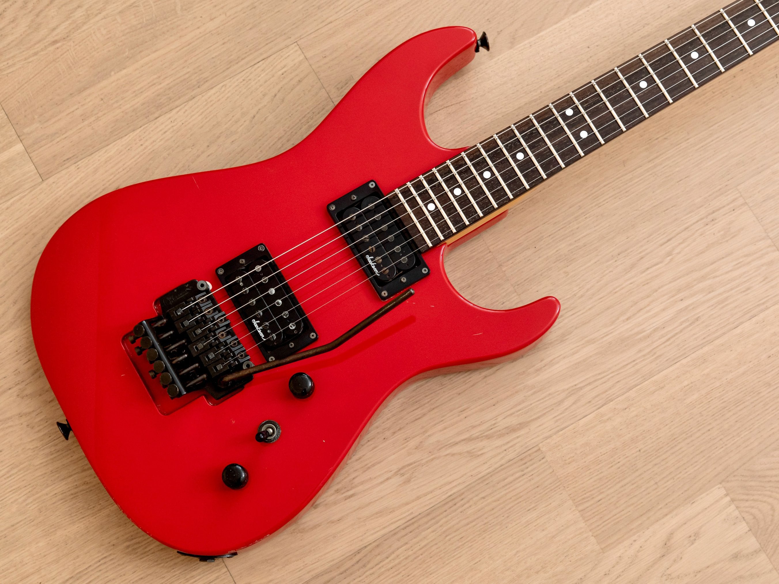 1990 Charvel by Jackson DK-065-HH Vintage Electric Guitar Ferrari Red w/ Floyd Rose, Japan