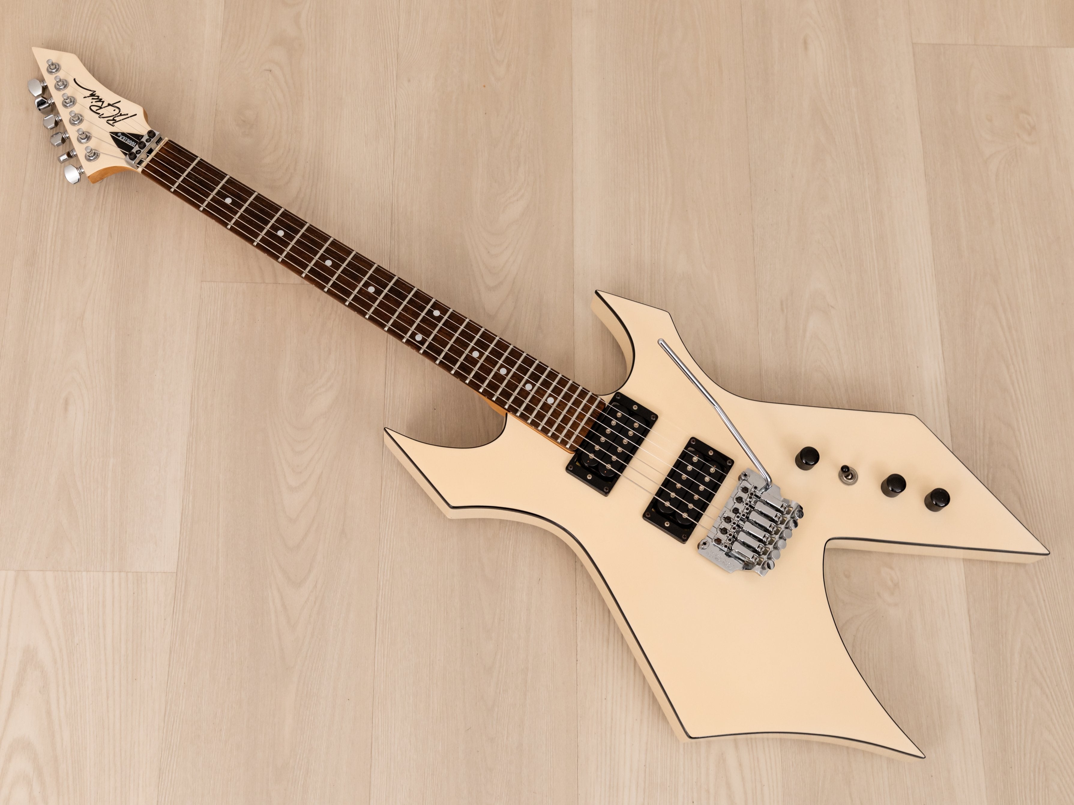 1987 BC Rich Warlock Custom NJ Series Vintage Electric Guitar White w/ Floyd Rose, Japan