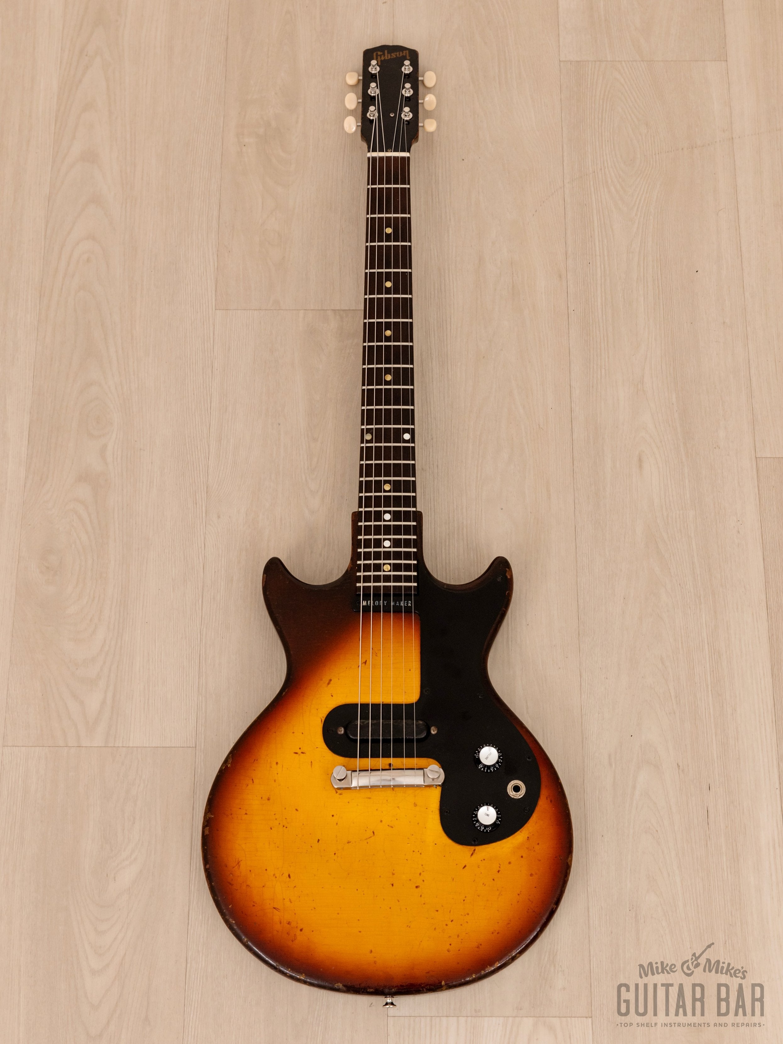 1964 Gibson Melody Maker Double Cut Vintage Electric Guitar Sunburst w/ Case