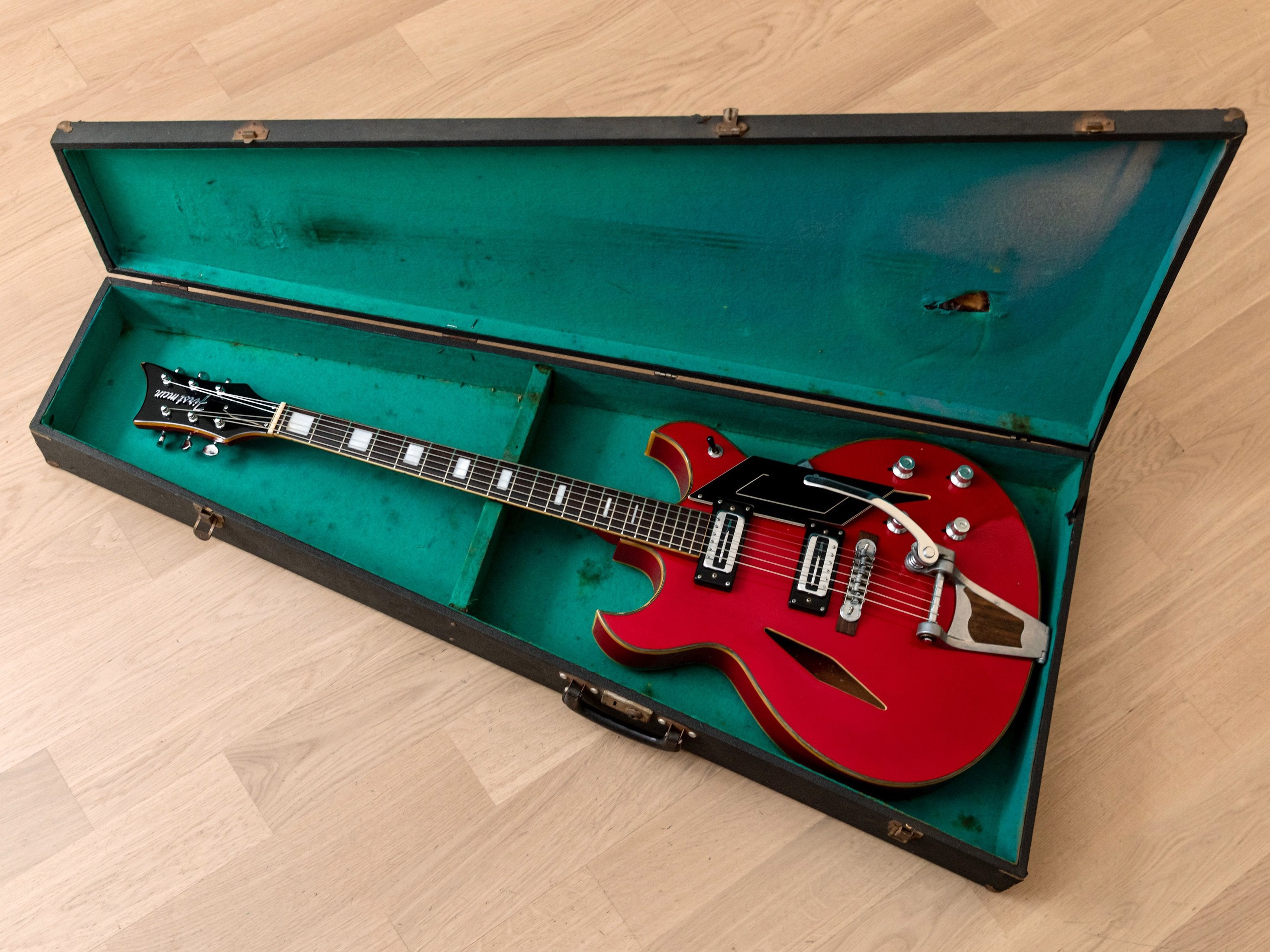 1960s Firstman Broadway Special Vintage Hollowbody Electric Guitar, 100% Original w/ Case, Japan