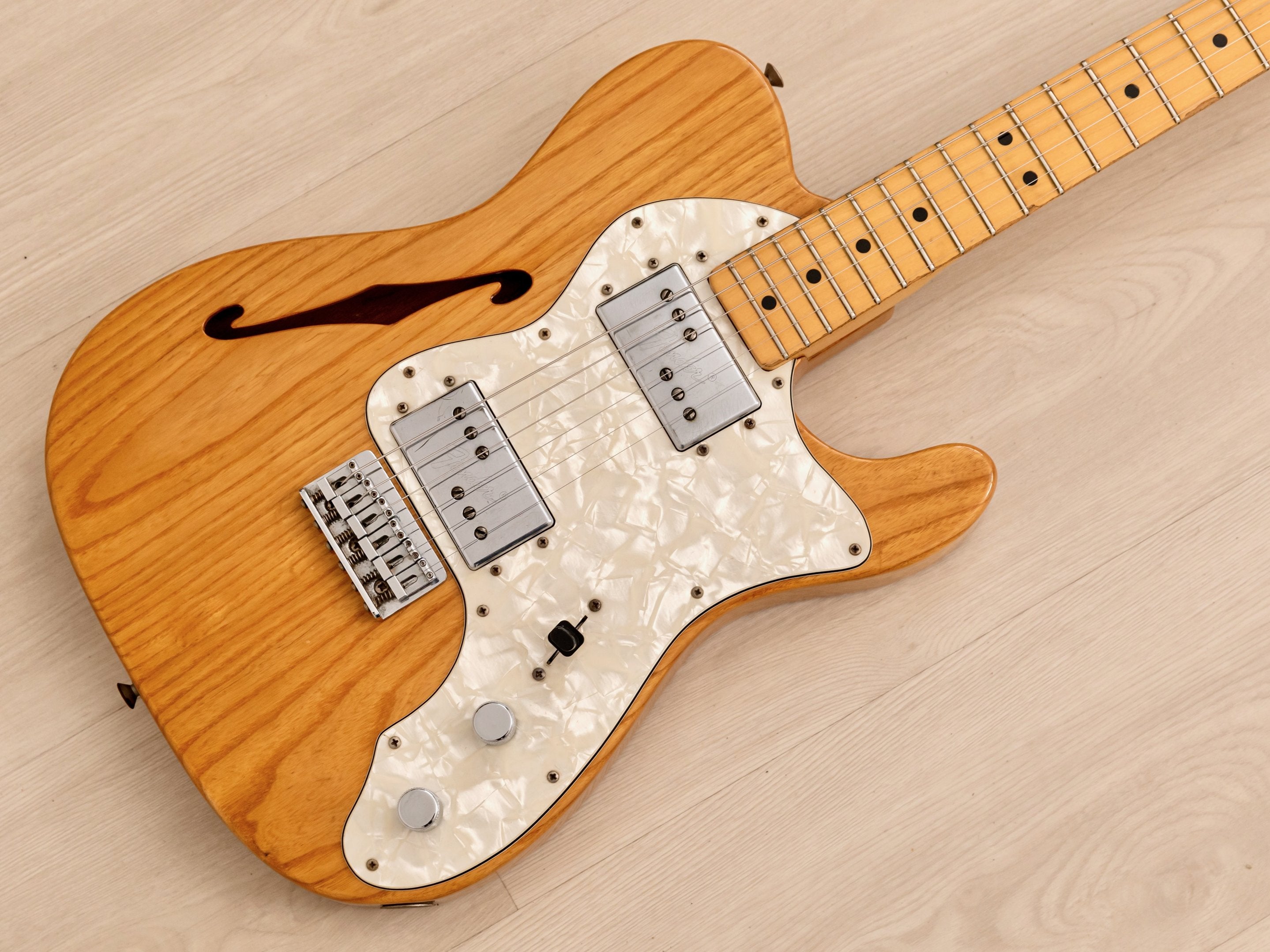 1979 Fender Telecaster Thinline Vintage Electric Guitar Natural, 100% Original w/ Wide Range, Case