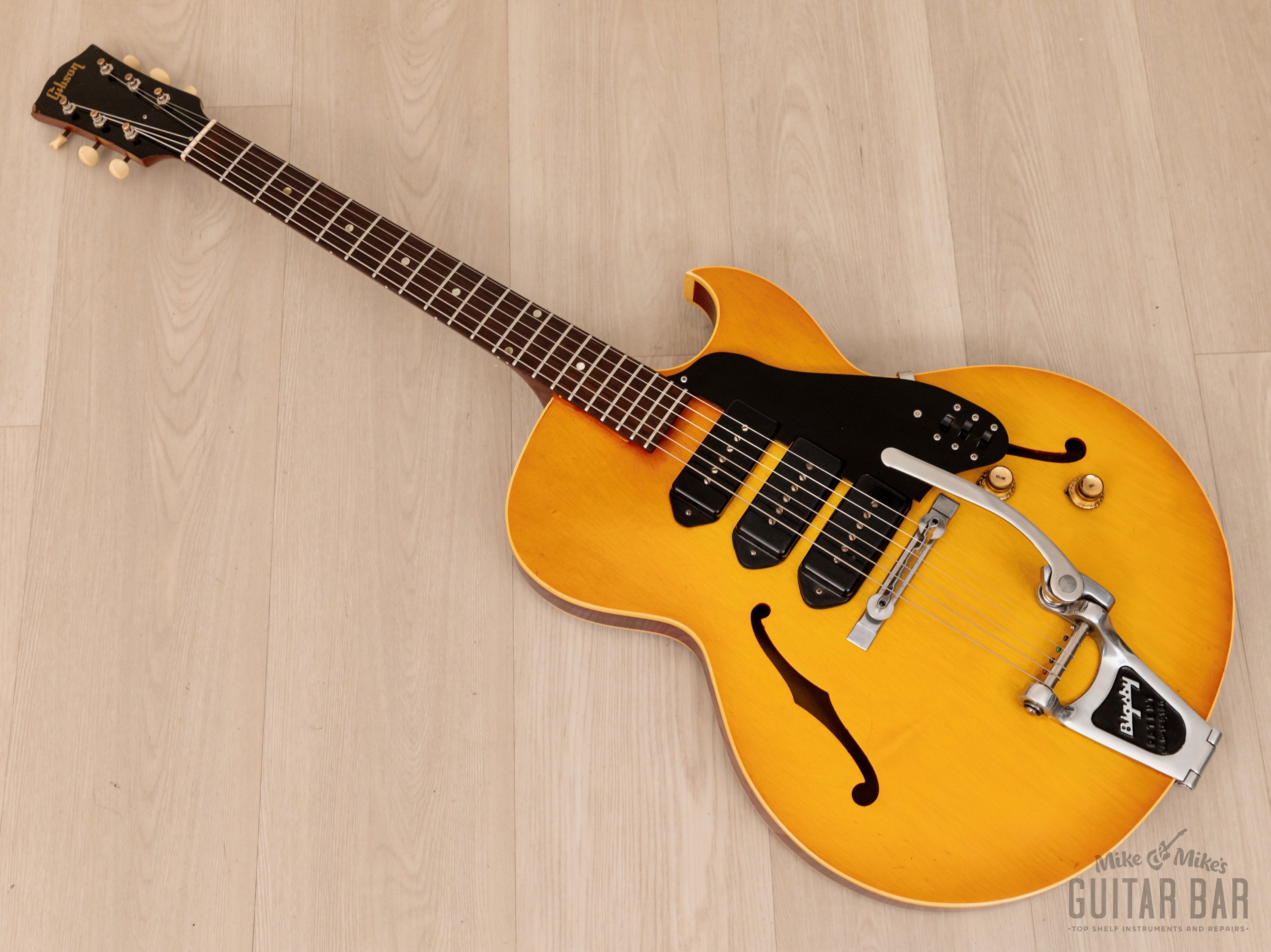 1966 Gibson ES-125 TC Vintage Hollowbody Guitar 3 Pickup P-90 Mod w/ Bigsby & Case