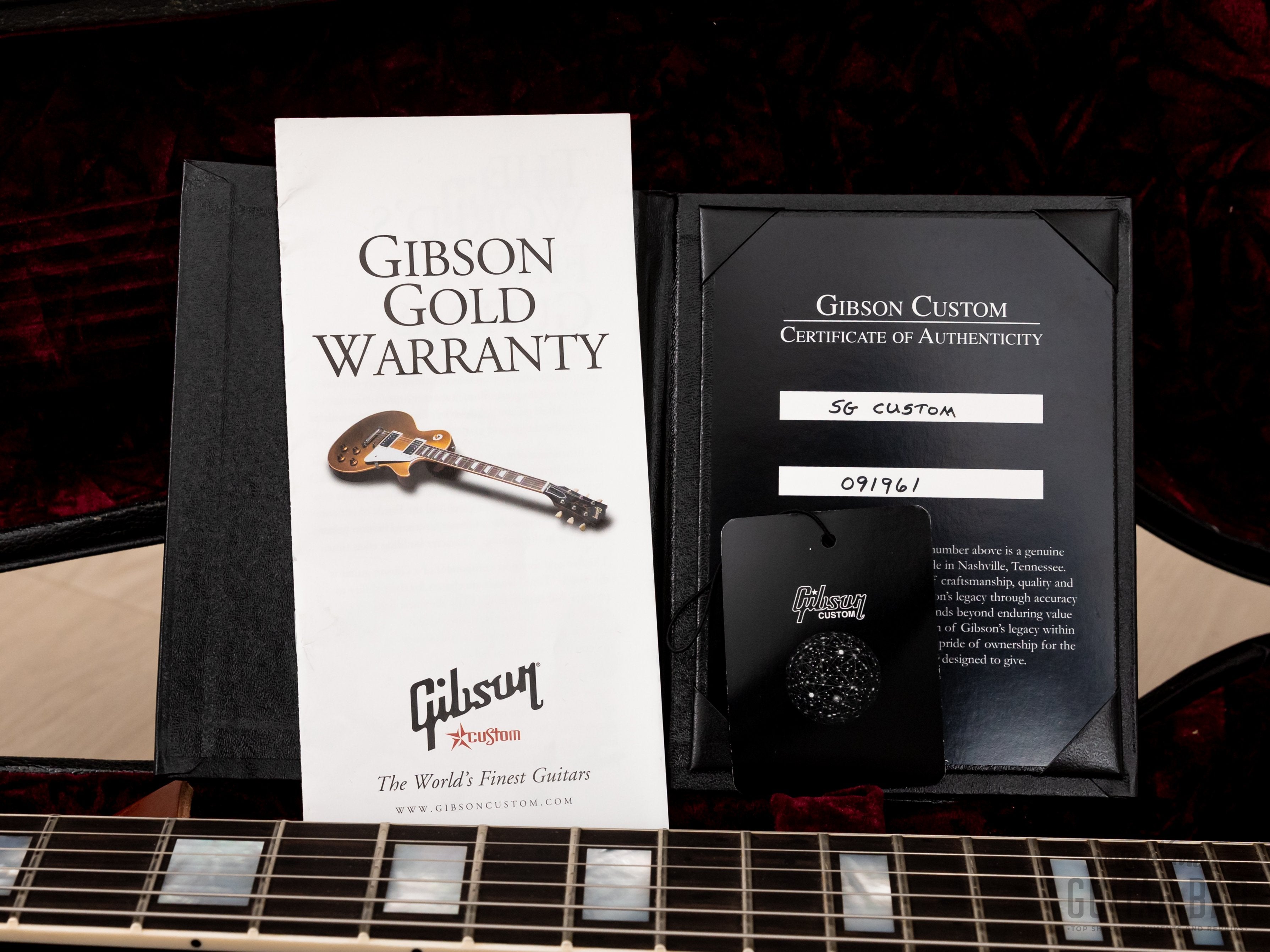 2020 Gibson Custom Shop SG Custom Ebony, Near-Mint w/ Case, Hangtags, COA