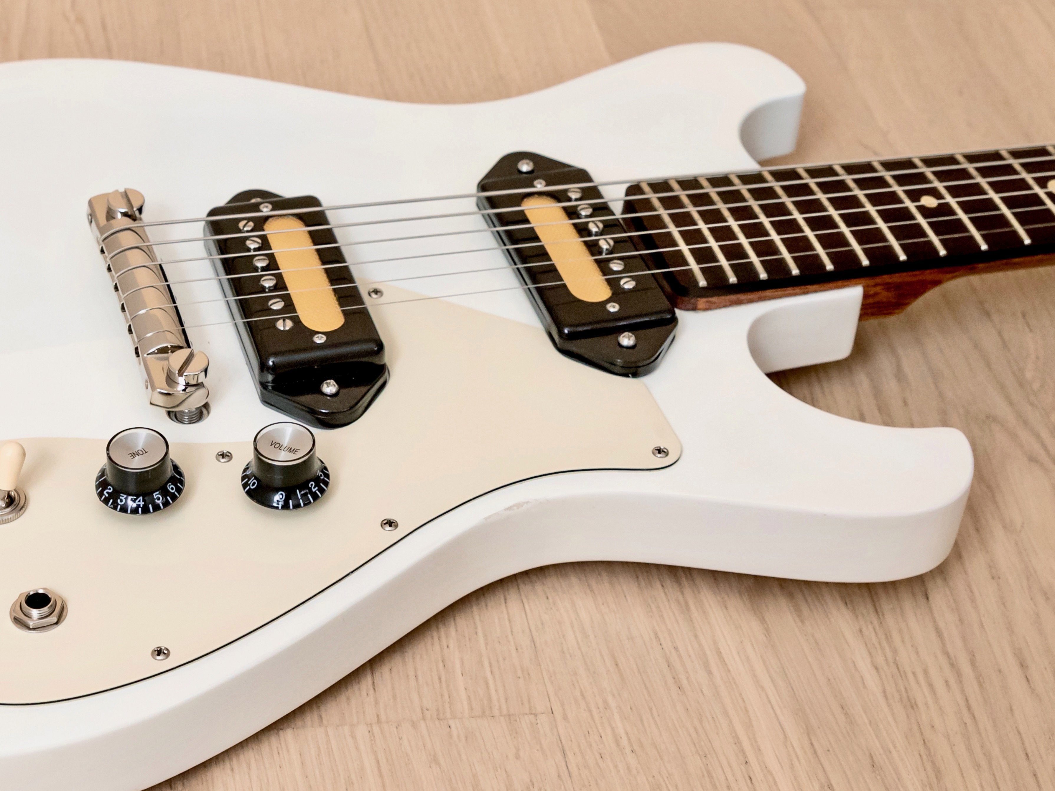 B.A. Ferguson Flyweight Shirley Electric Guitar White Satin w/ Gemini Goldfoils