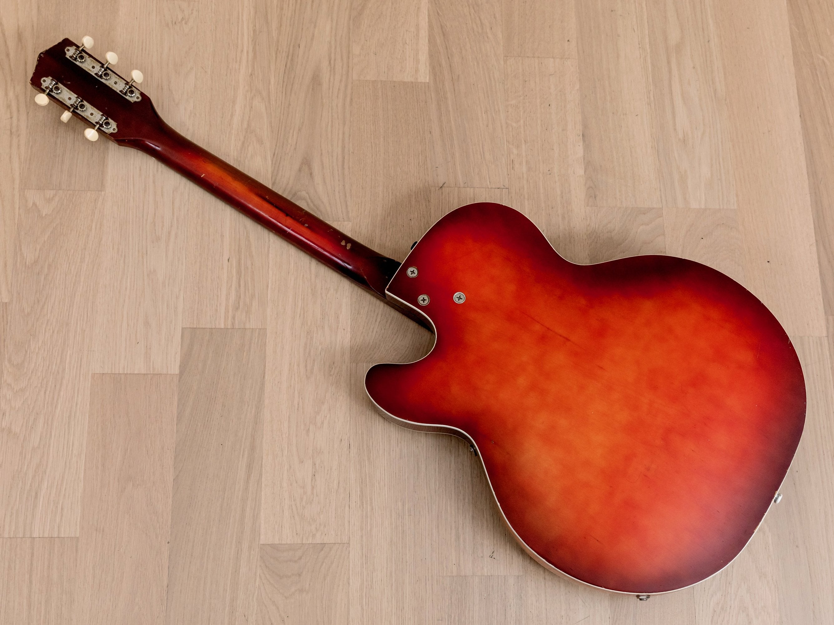 1965 Harmony Rocket H56 Holiday-Branded Vintage Guitar w/ Vibrato, DeArmond Gold Foils