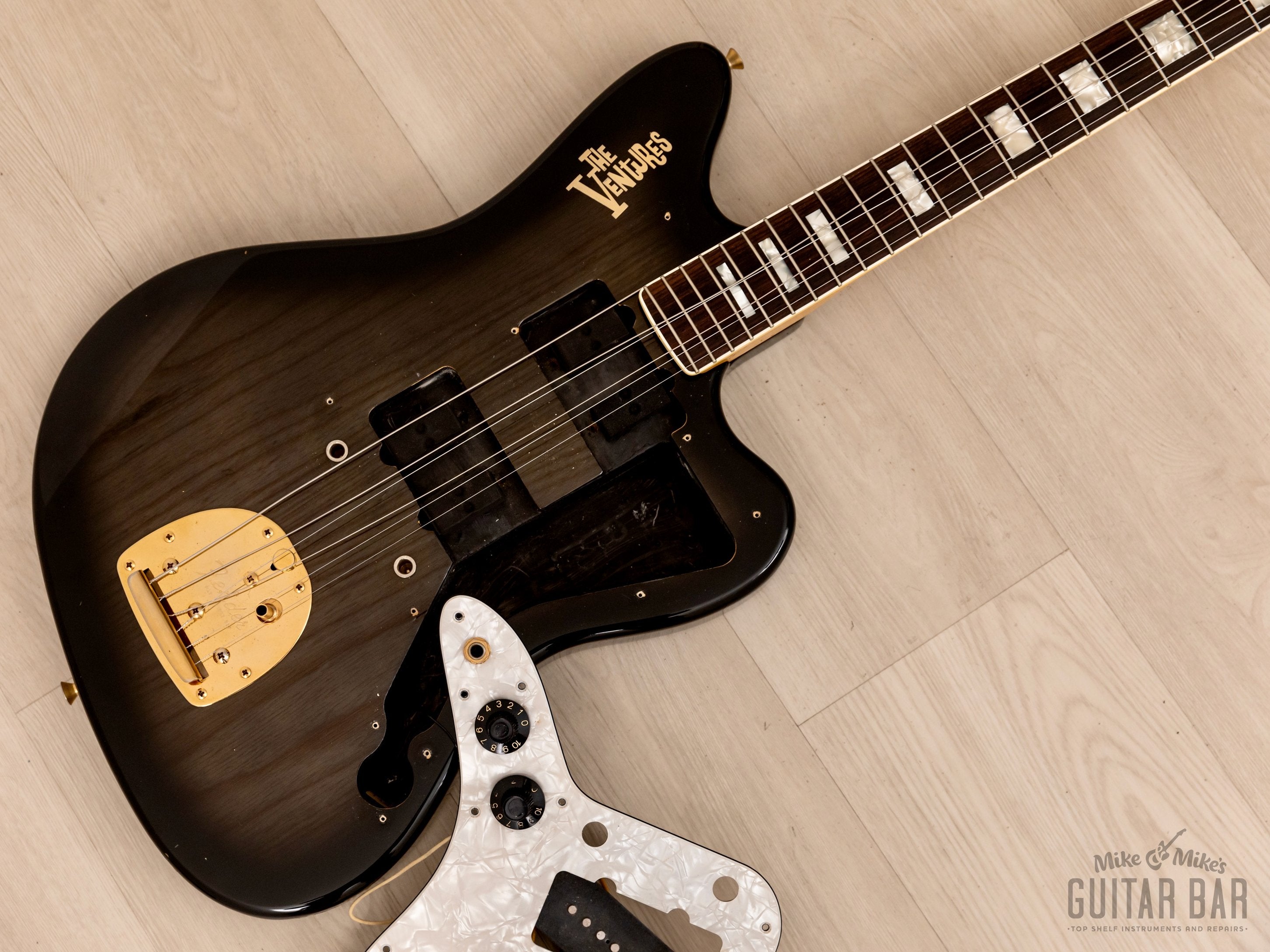1997 Fender Jazzmaster Ventures Signature JM-165VR Midnight Black, 100% Original w/ USA Pickup & Case, Japan MIJ