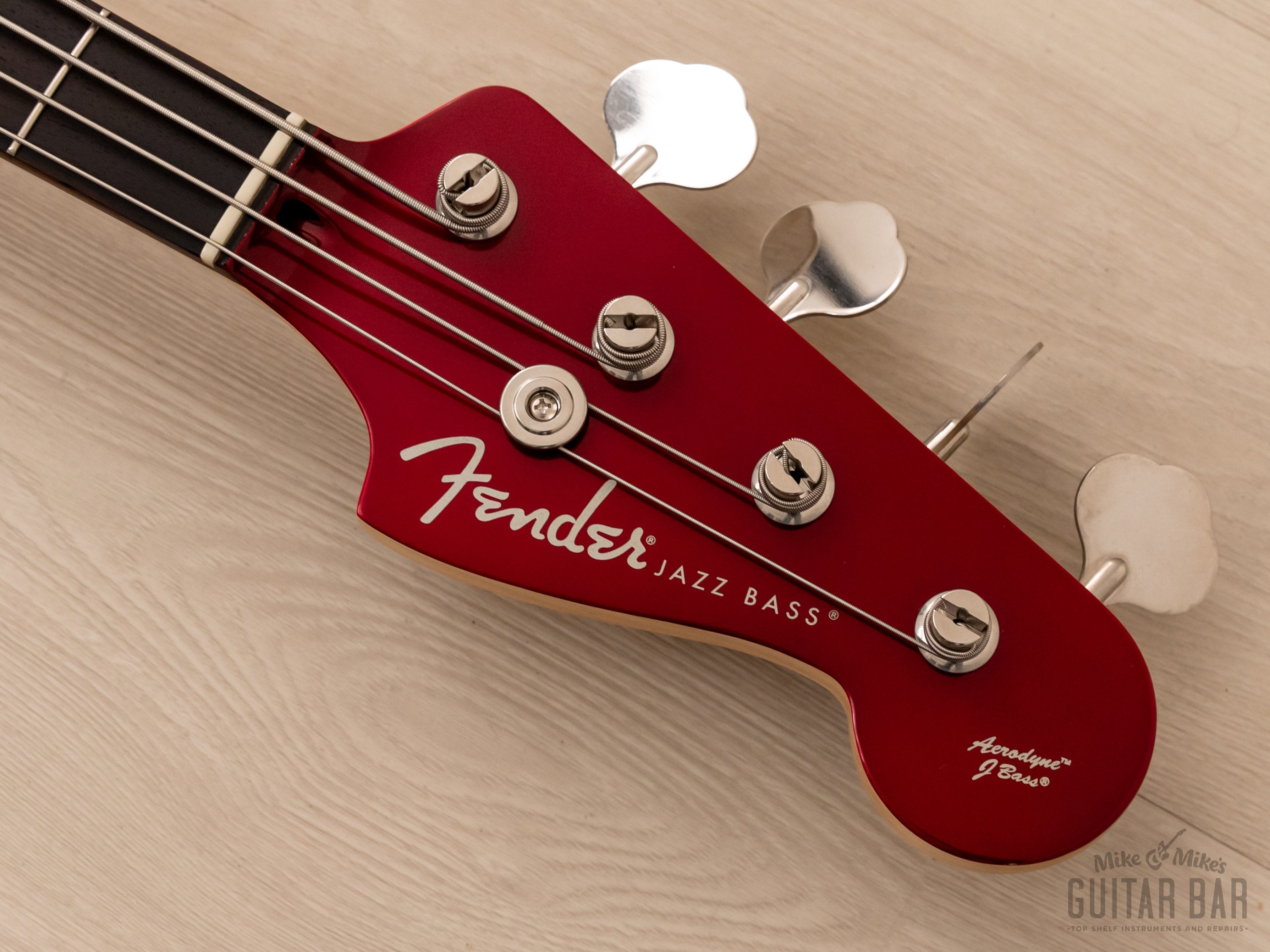 2017 Fender Aerodyne Jazz Bass PJ Electric Bass Guitar Candy Apple Red, Japan MIJ