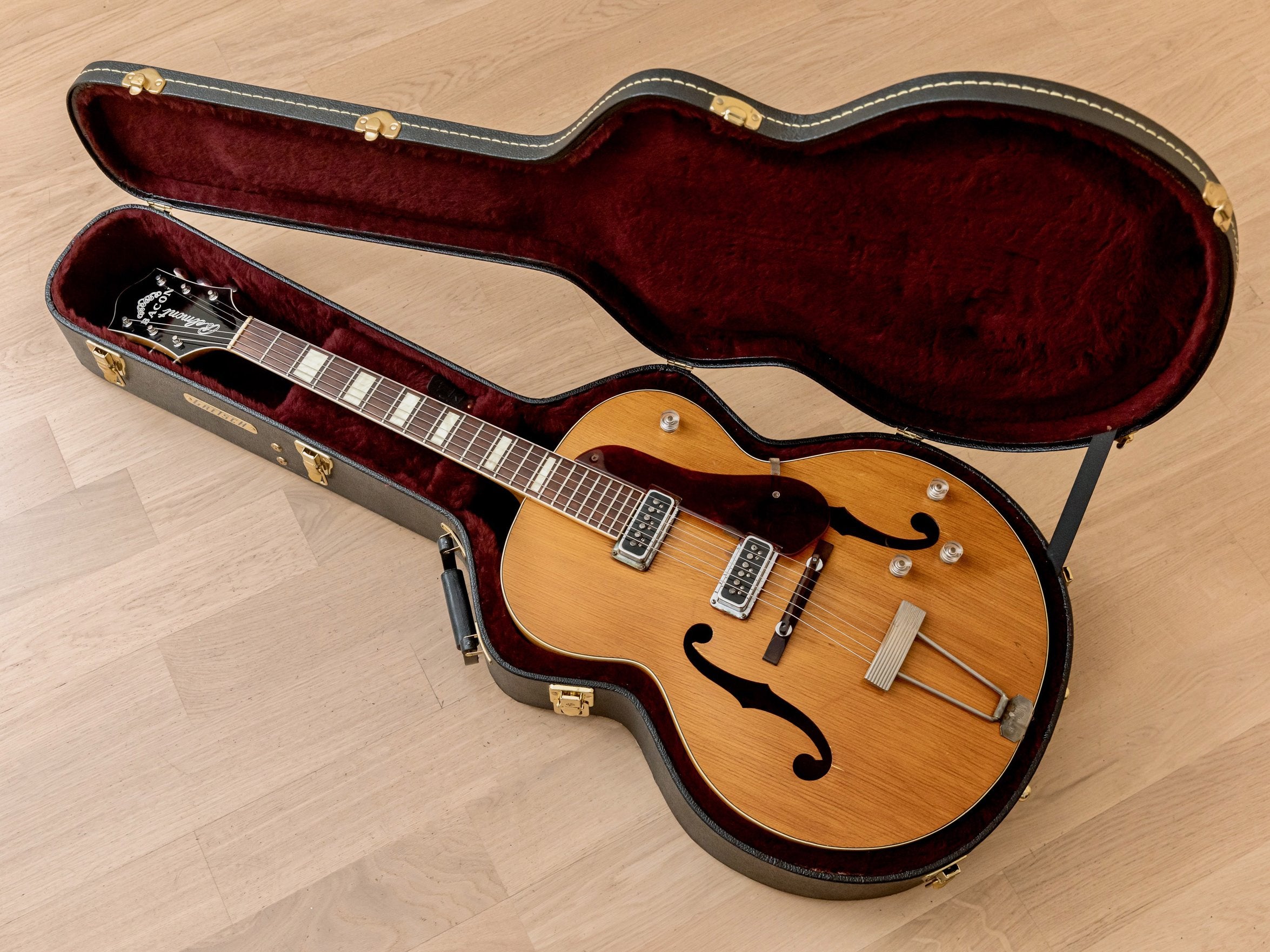 1950s Bacon Belmont Vintage Gretsch-Made Archtop Electric Guitar w/ DeArmond Dynasonics, Case