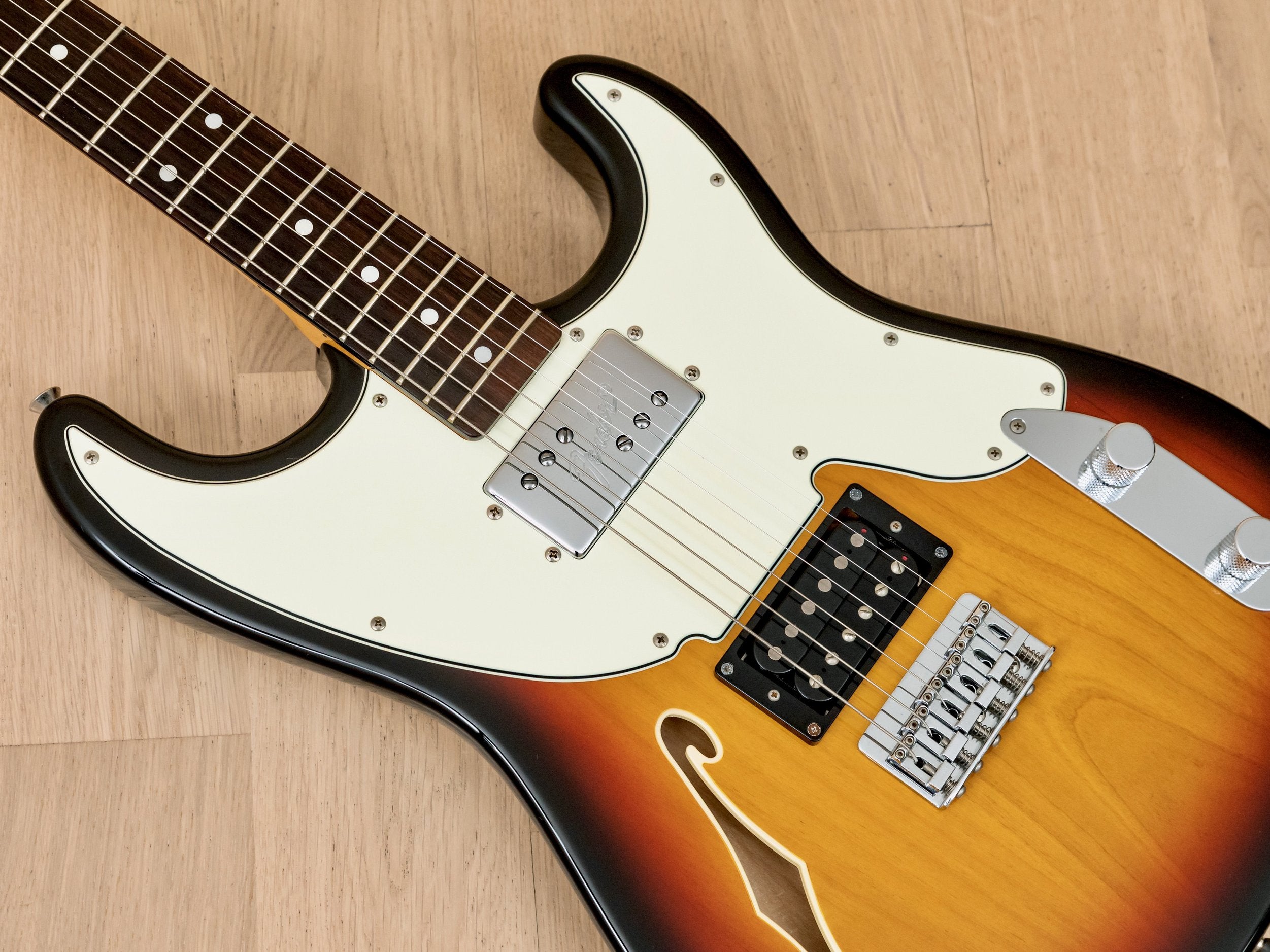 2011 Fender Pawn Shop '72 Semi-Hollow Strat-Style Guitar Sunburst w/ Wide Range, Japan MIJ