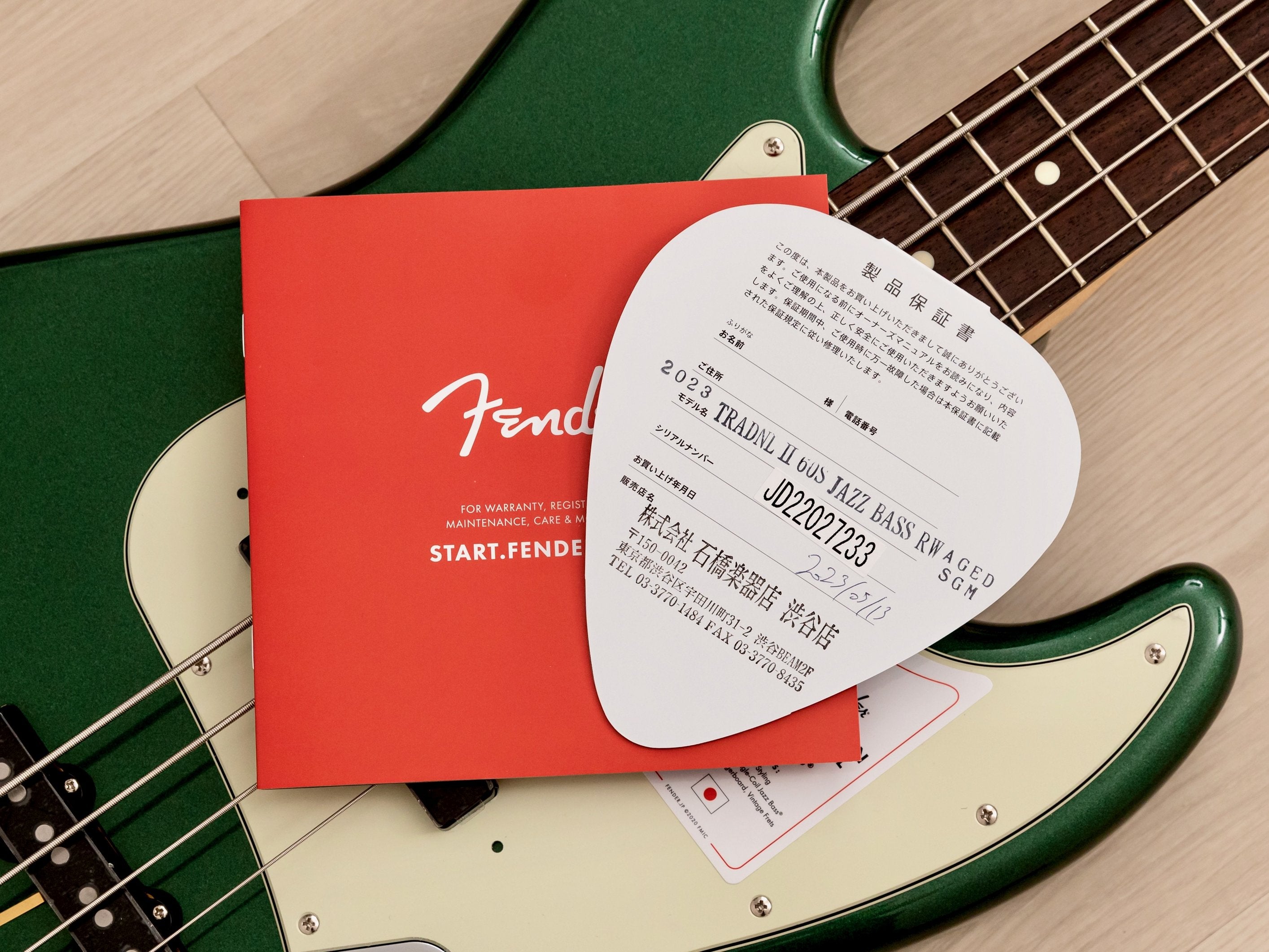 2023 Fender Traditional 60s Jazz Bass, Aged Sherwood Green, Japan MIJ