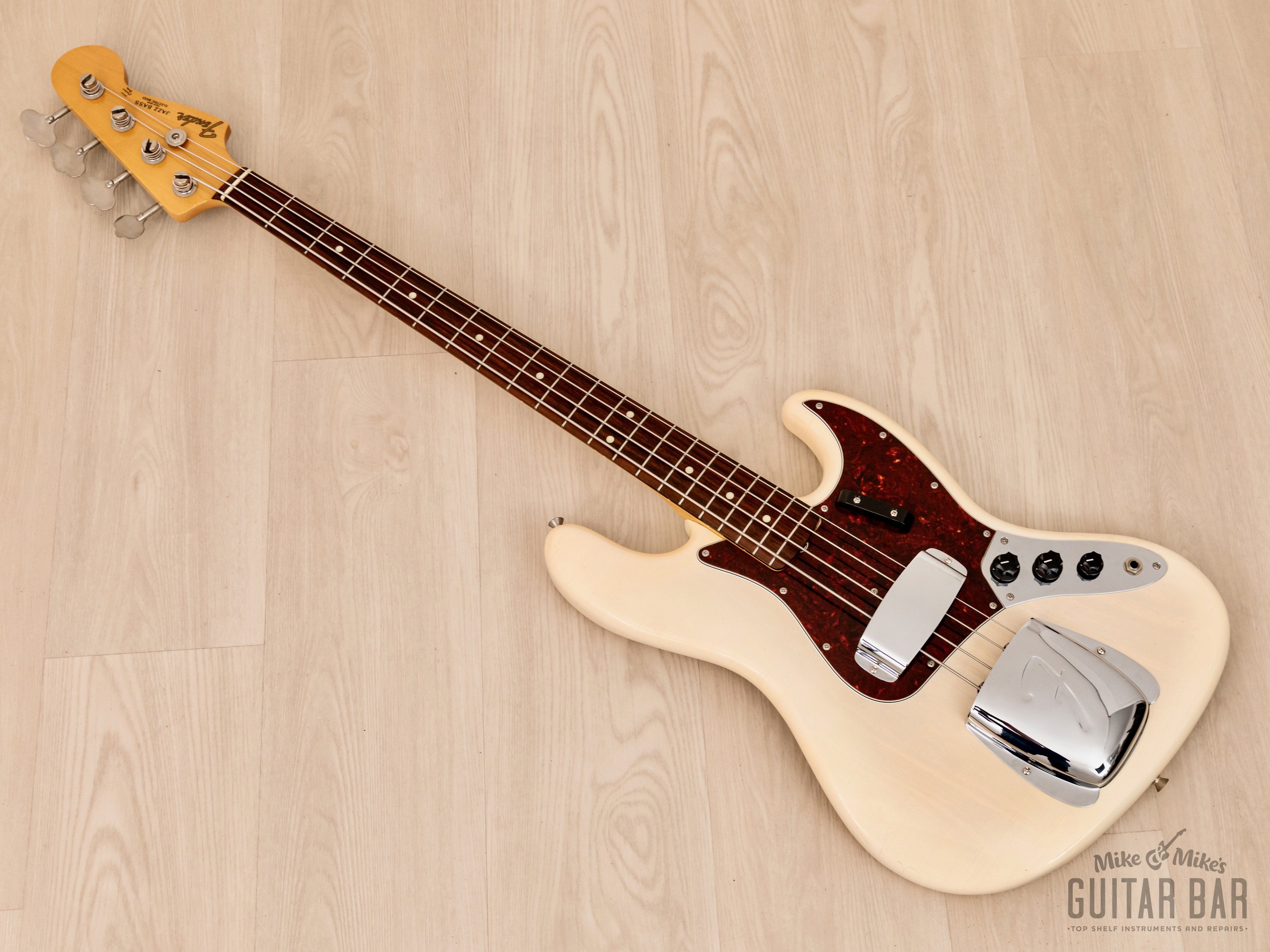 1989 Fender ExTrad '62 Jazz Bass JB62-128 Blonde Lacquer by Eric Daw w/ USA Pickups & Case, Japan MIJ