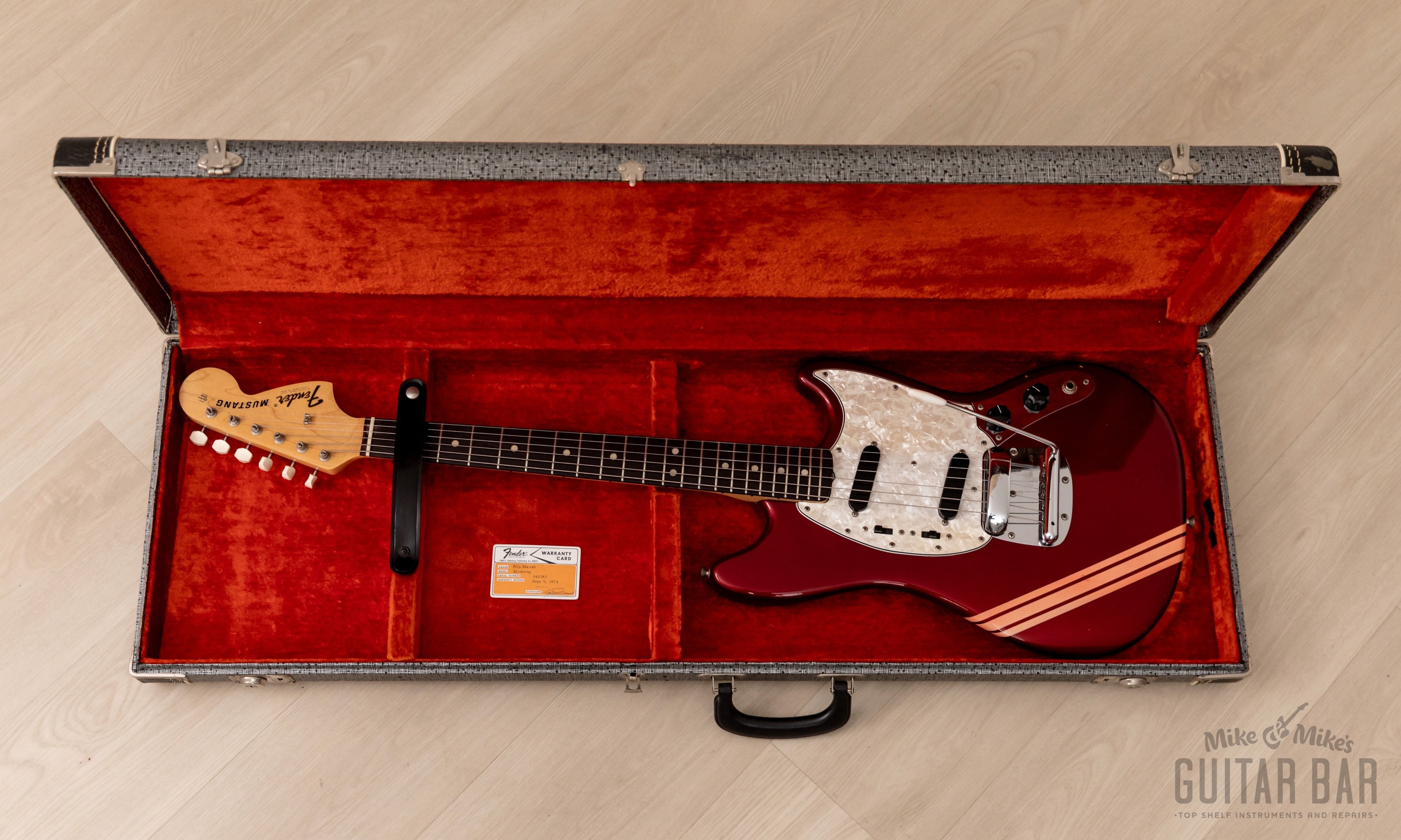 1972 Fender Mustang Vintage Offset Electric Guitar Competition Red Collector-Grade w/ Case, Warranty Card