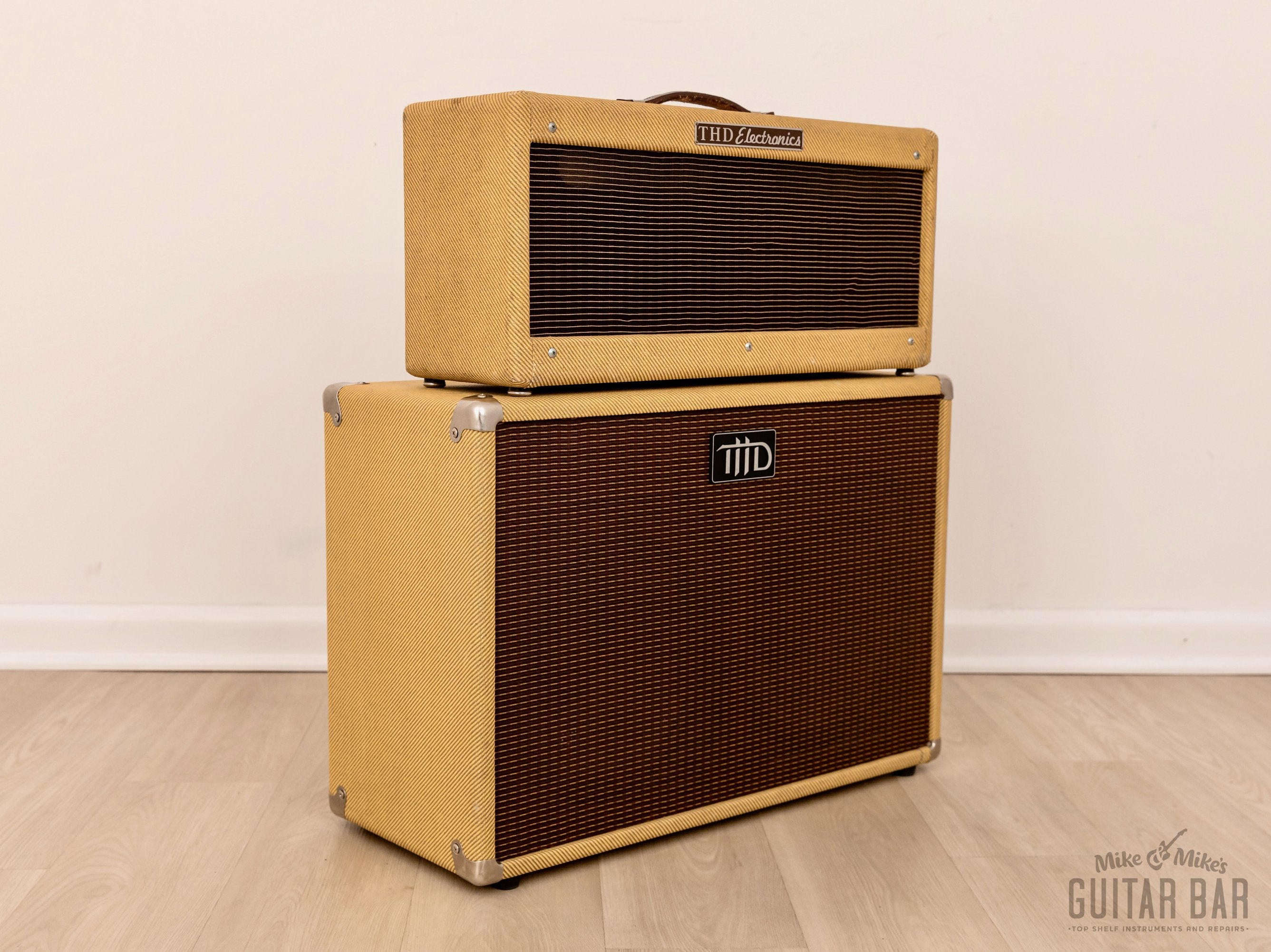 1989 THD Plexi 50 Boutique Tube Amp Head & 2x12 Cab, Tweed-Covered w/ Celestion Longhorn 12