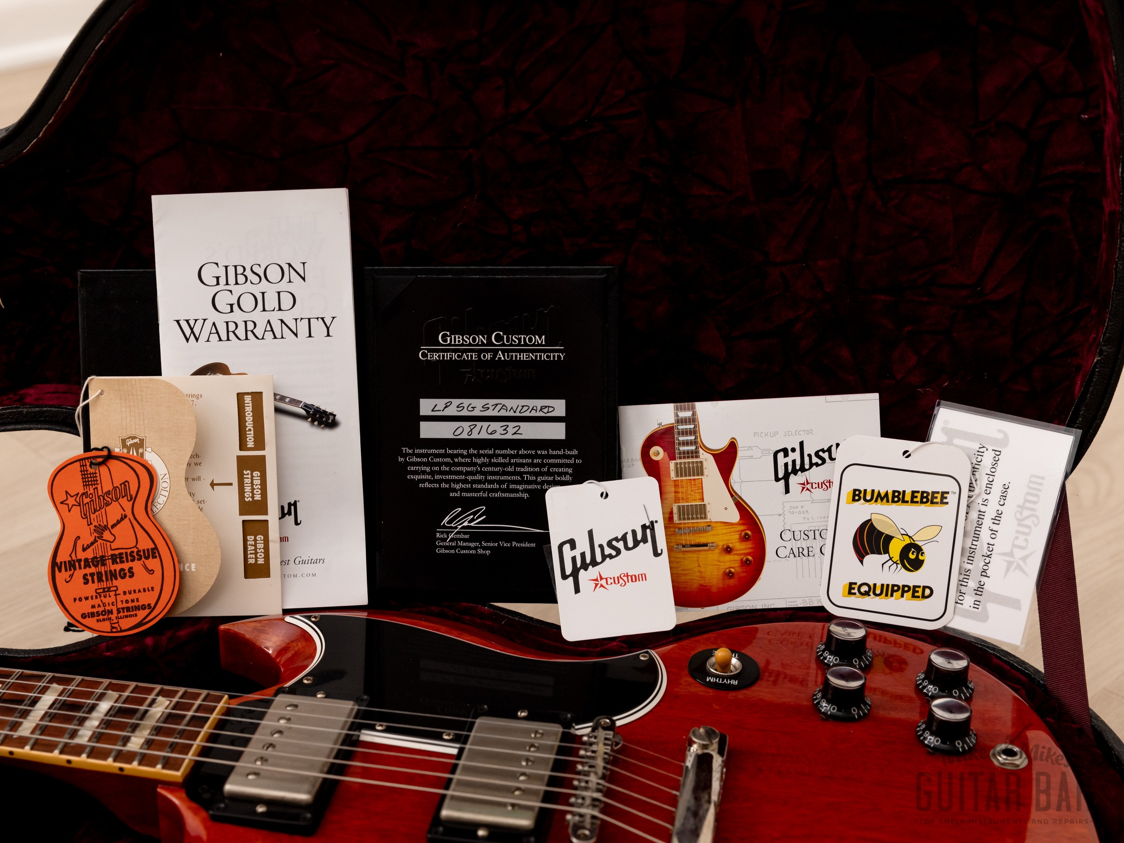 2008 Gibson Custom Shop Historic VOS '61 Les Paul SG Standard Cherry w/ Case, Tags, Burstbucker PAFs