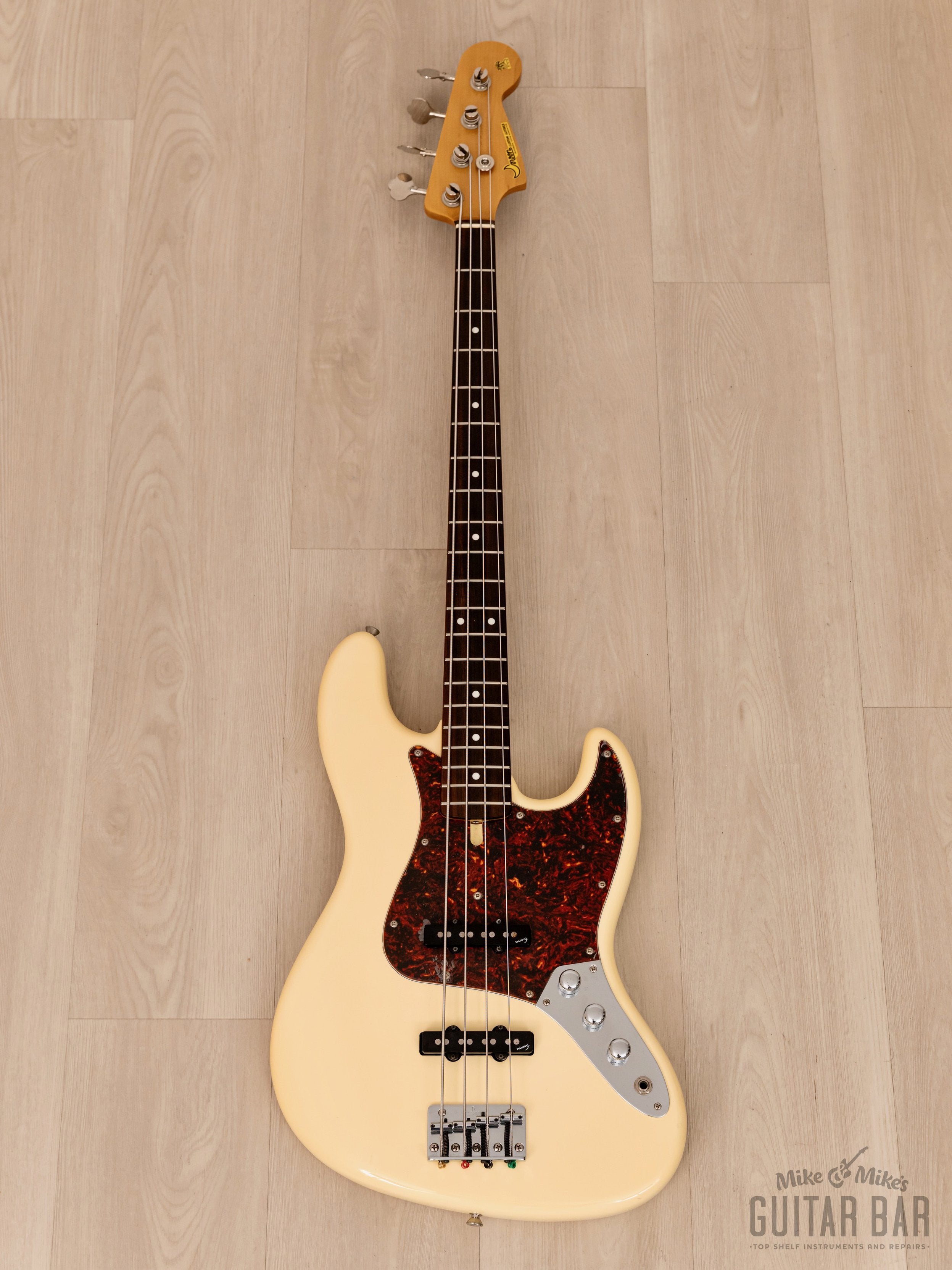 Moon JB-4 Jazz Bass Blonde White Nitro Lacquer, Japan