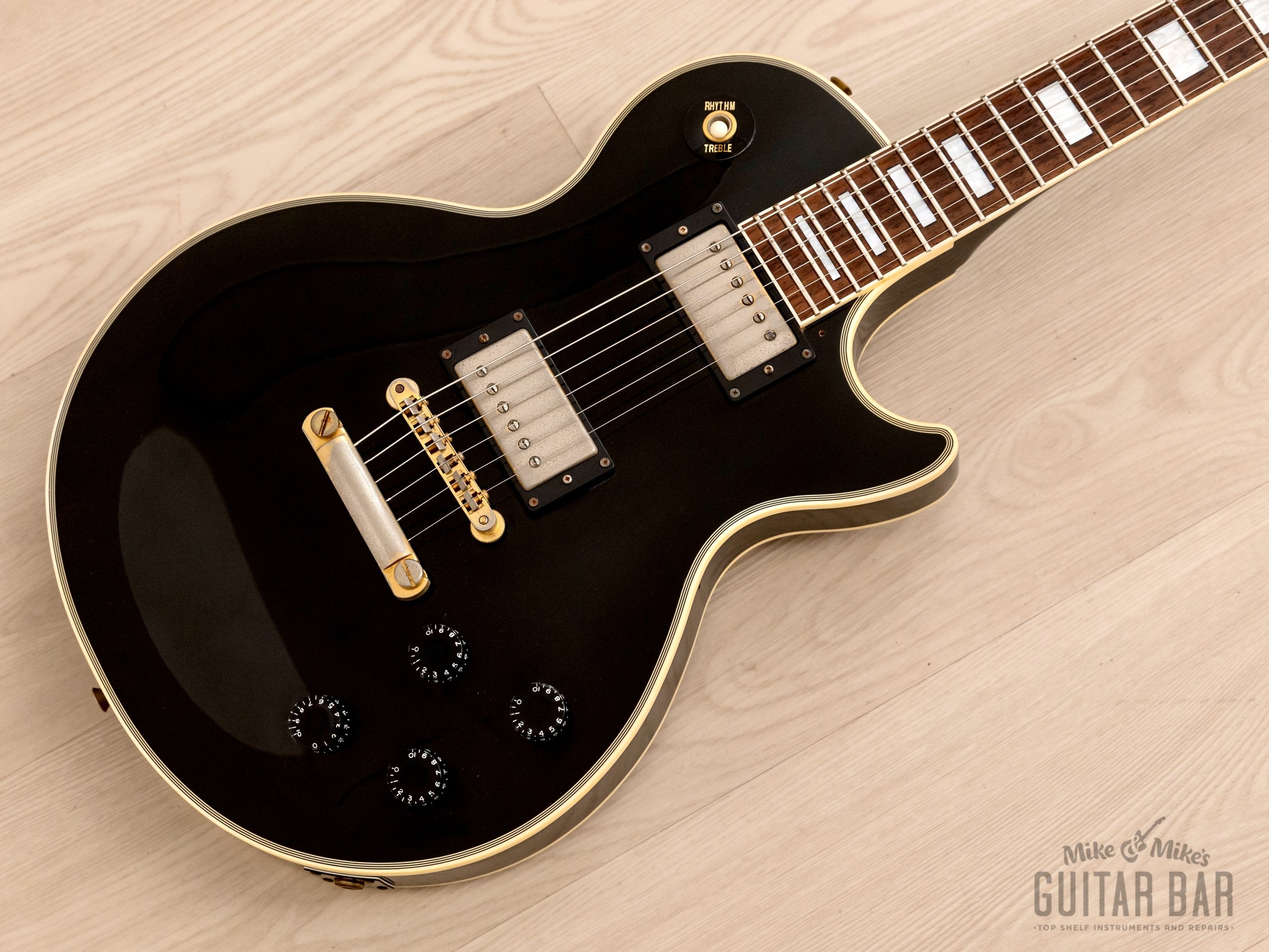 1999 Epiphone by Gibson Les Paul Custom Black Beauty Electric Guitar, Japan Fujigen
