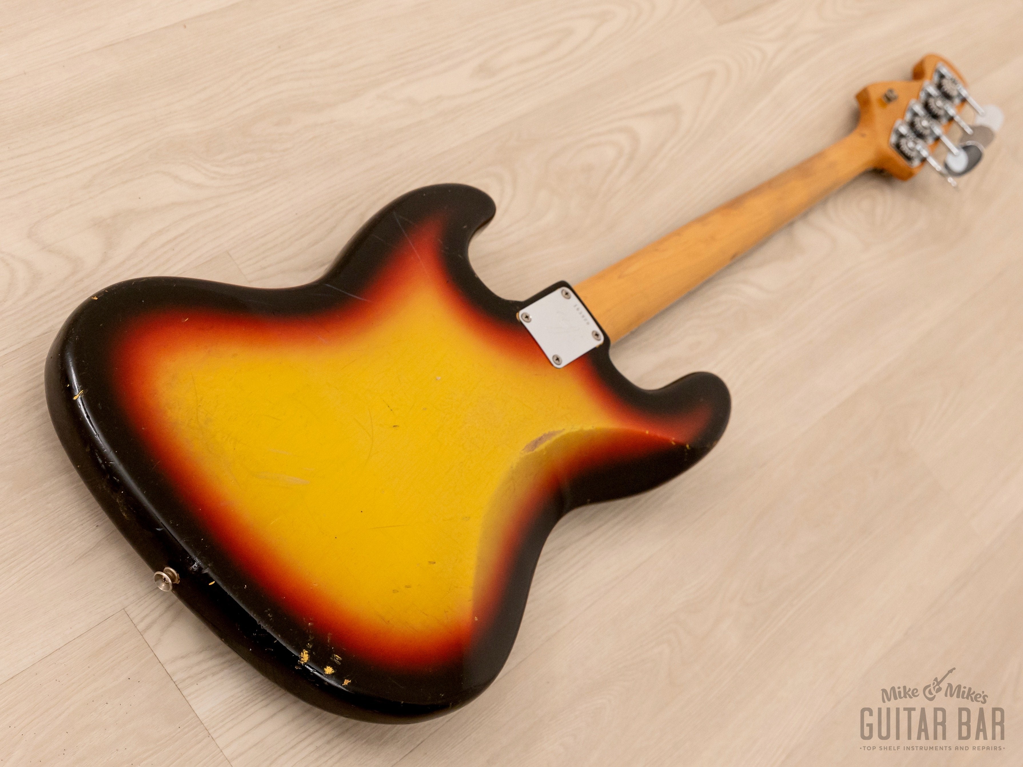 1966 Fender Jazz Bass Vintage Electric Bass Guitar Sunburst w/ Case