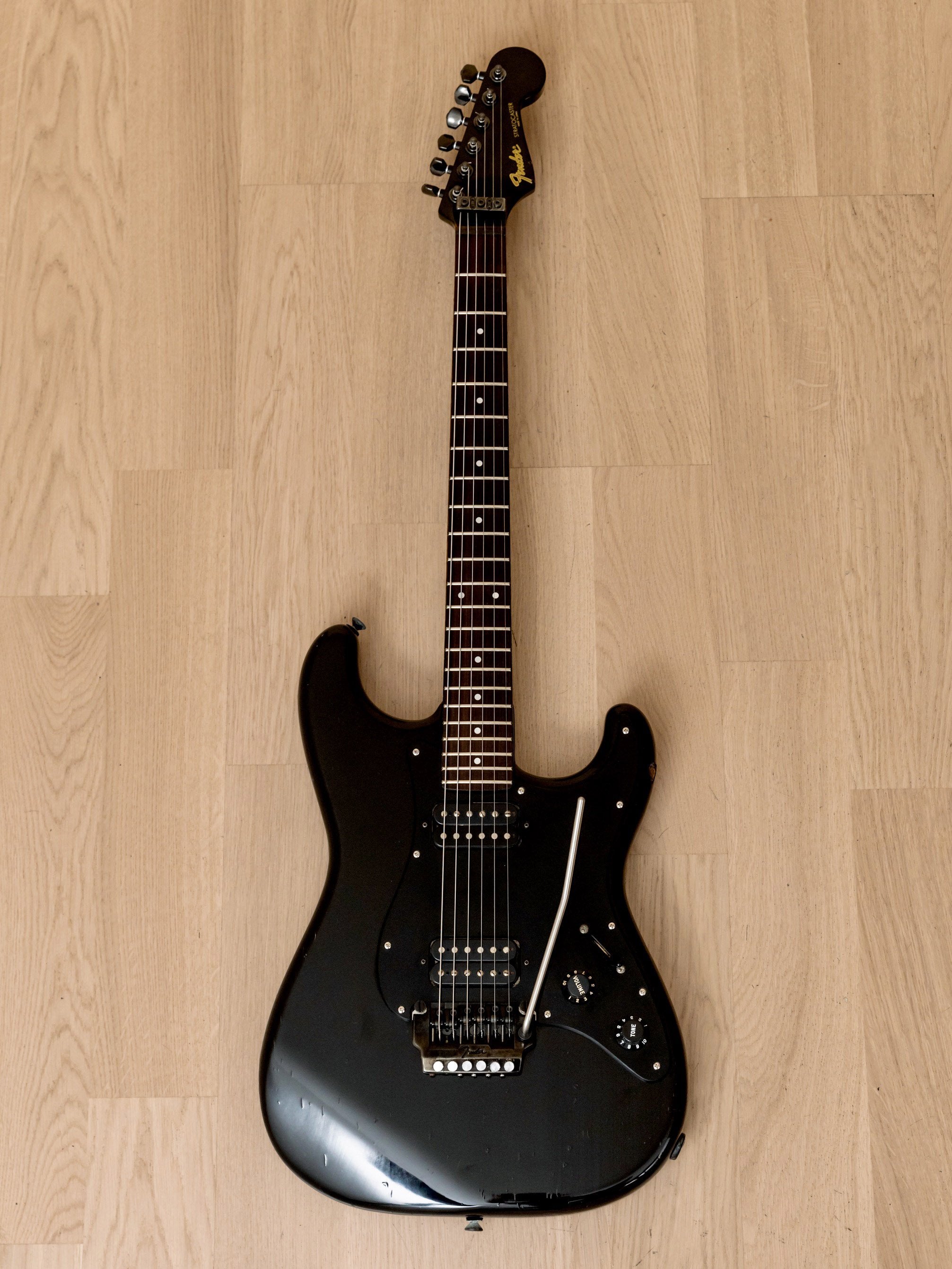 1986 Fender Boxer Series HH Stratocaster ST-555 Black, Japan MIJ Fujgen