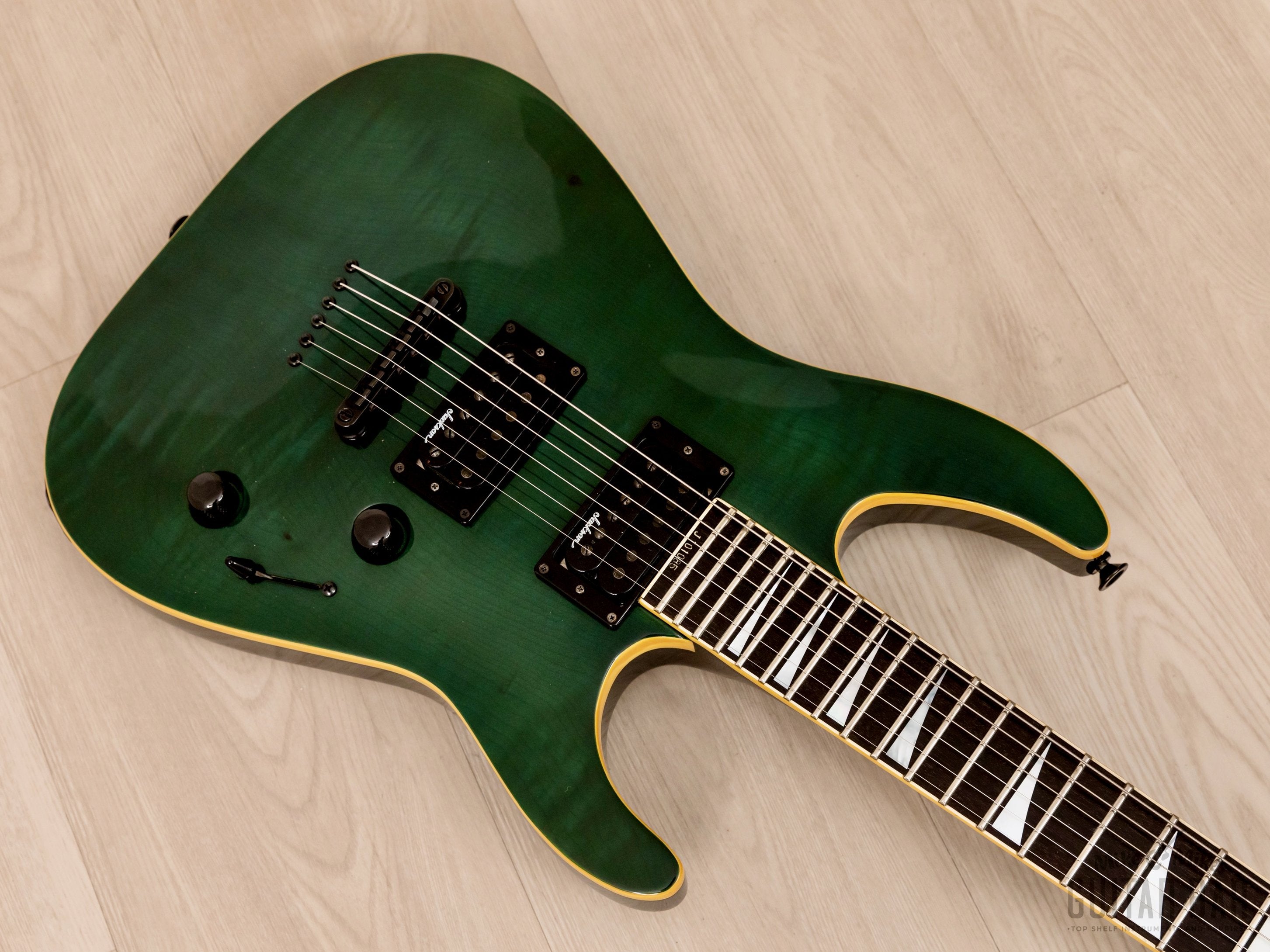 1991 Jackson Soloist Arched-Top Custom HH See-Through Green w/ Case & Tags, Japan