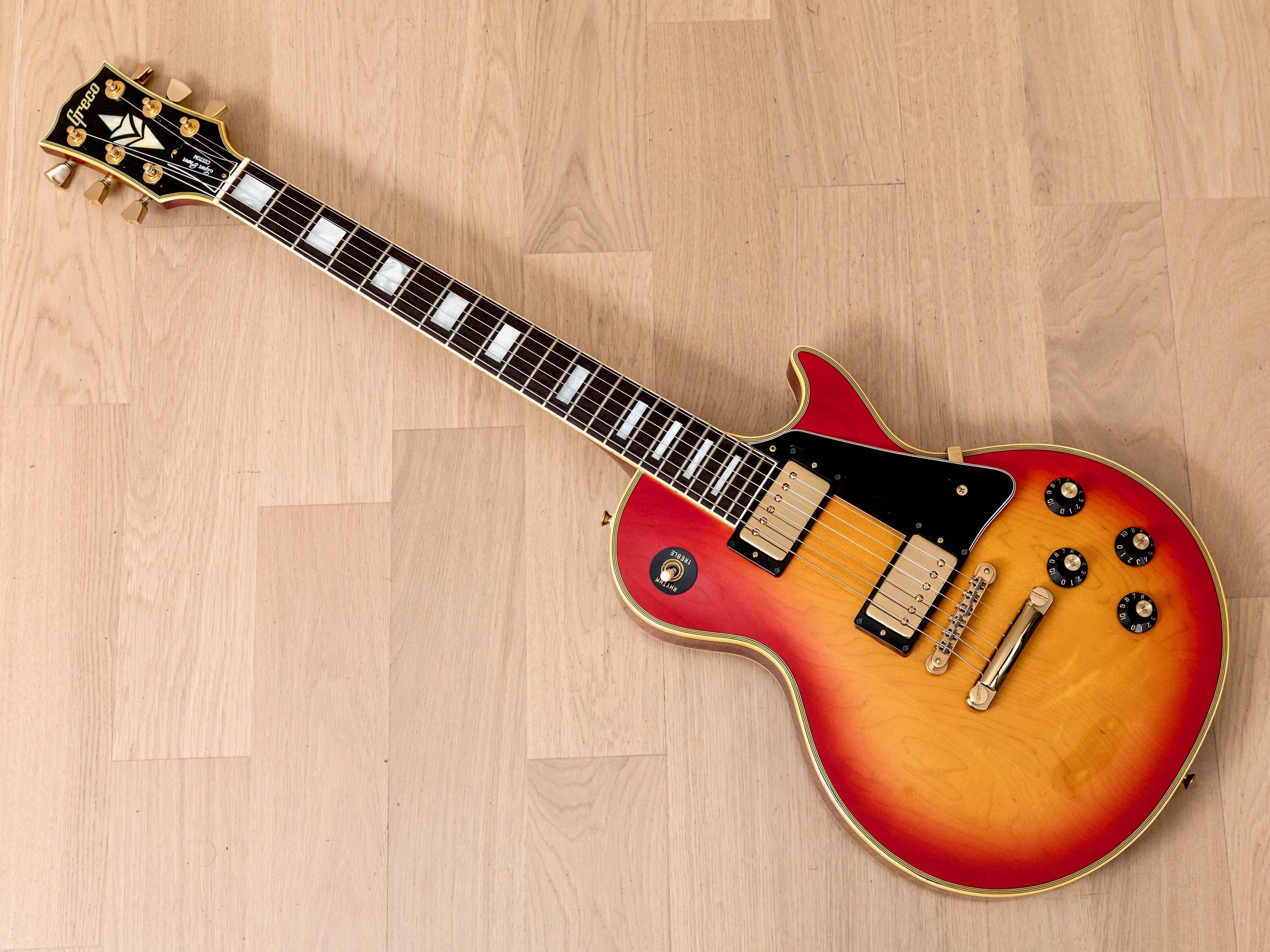 1981 Greco Super Power Custom EG500C Vintage Guitar Cherry Sunburst w/ Maxon Pickups & Case, Japan Fujigen