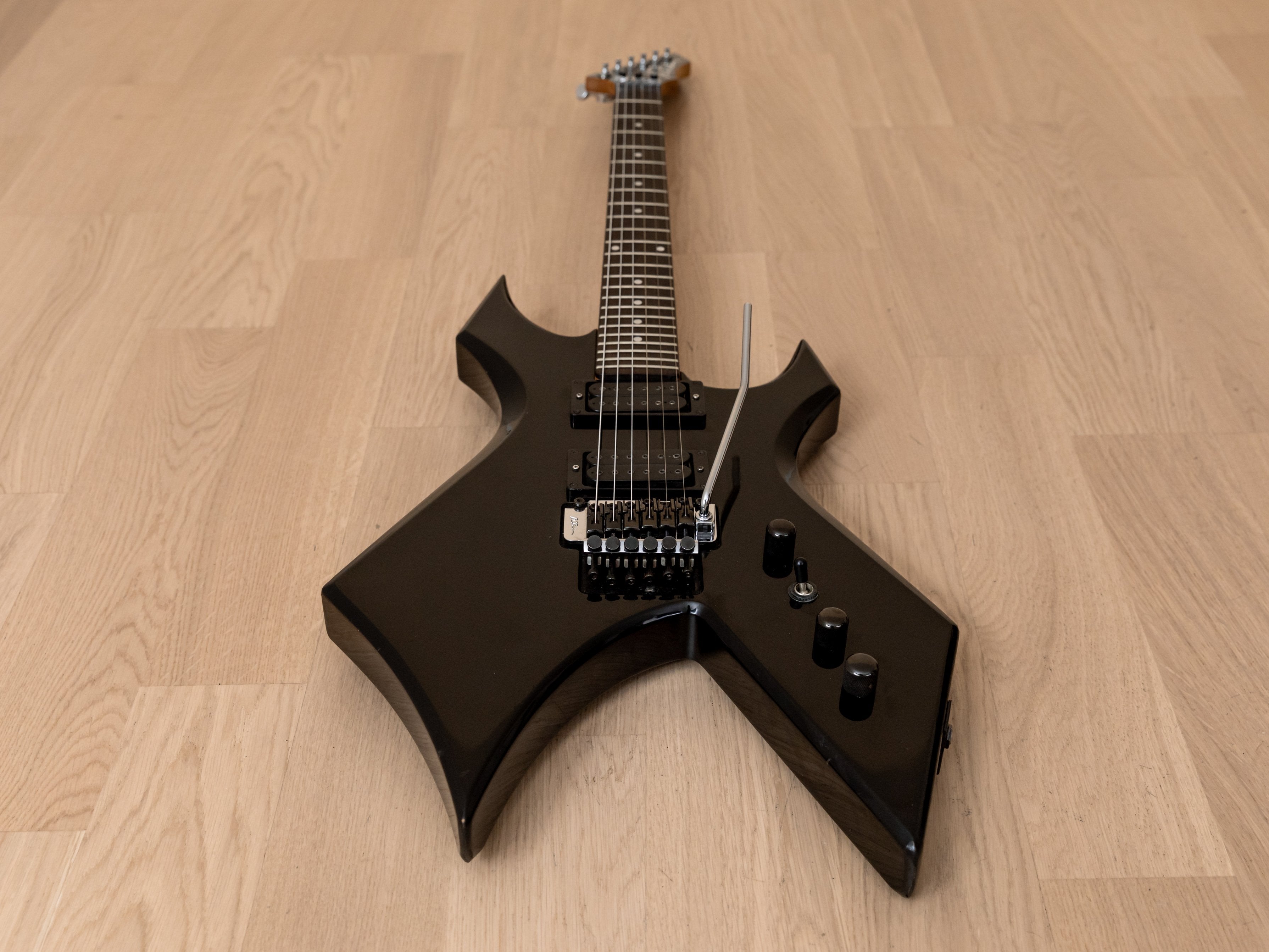 1990s BC Rich Warlock WG-801 Vintage Electric Guitar Black Onyx w/ Floyd Rose, Japan