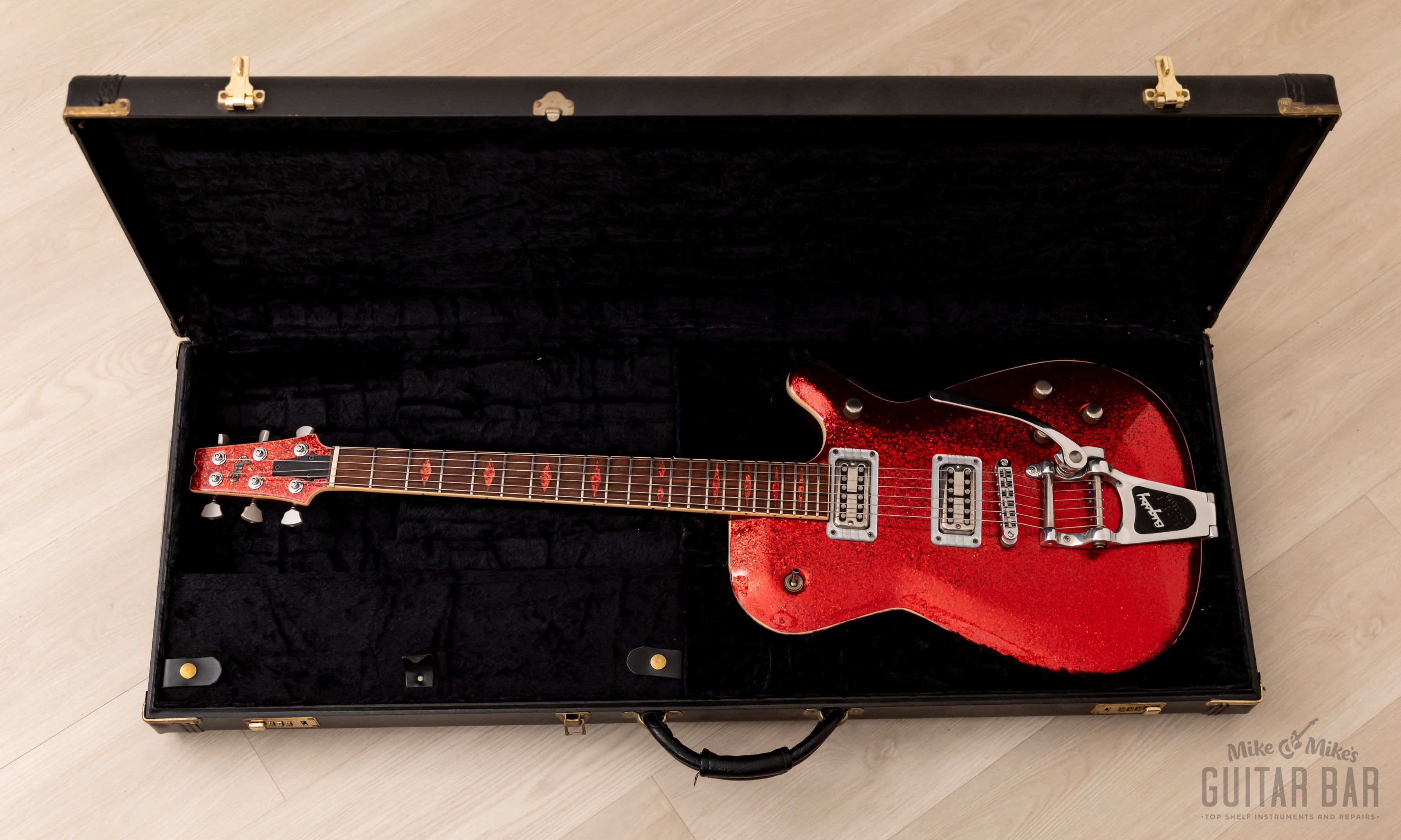 GMP Roxie Duo Jet-Style Guitar Red Metalflake w/ TV Jones MagnaTron Pickups, Case