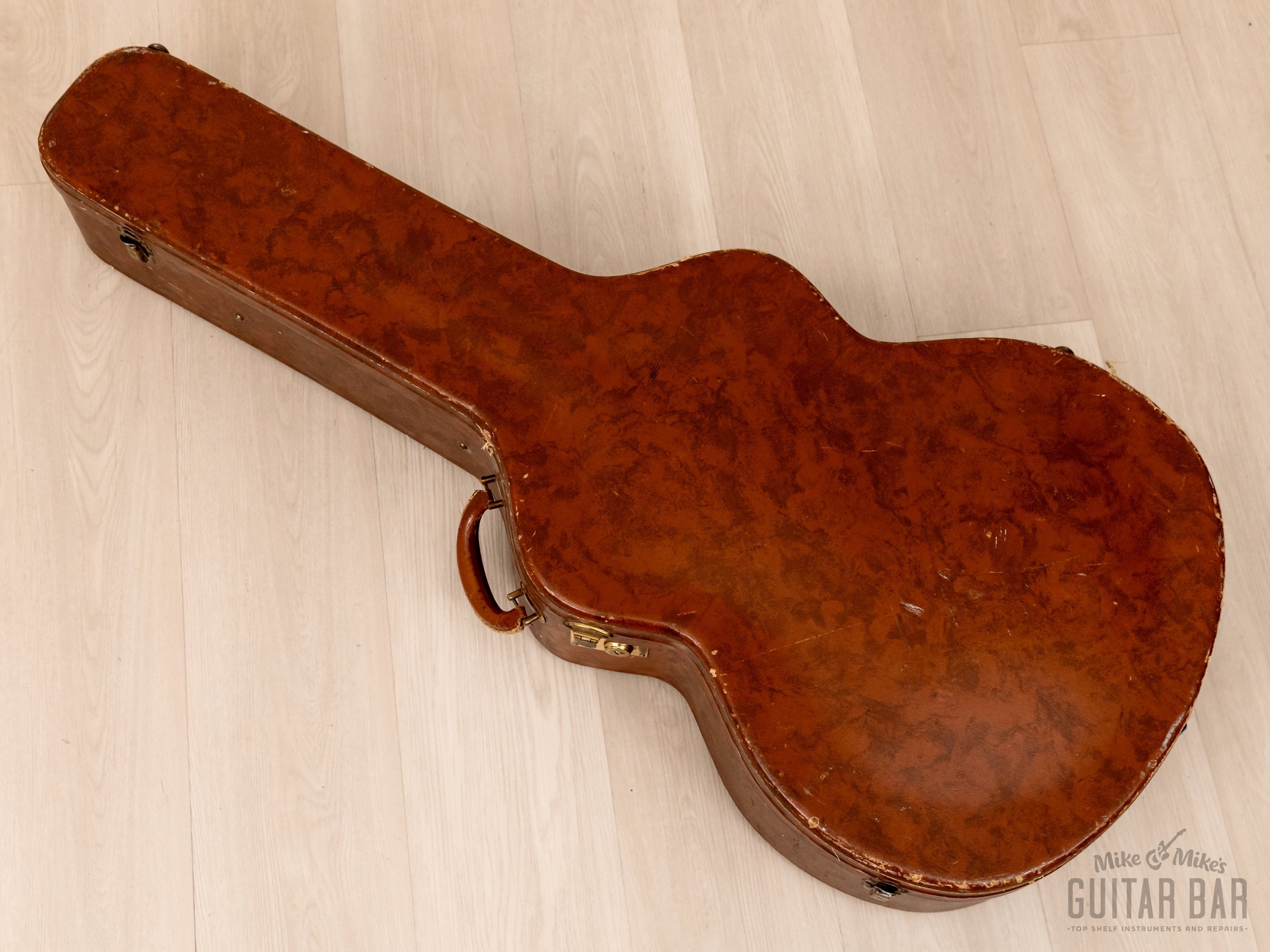 1950s Lifton Brown Vintage Hardshell Case for Gibson & Epiphone Archtop Hollowbody Jumbo, 17