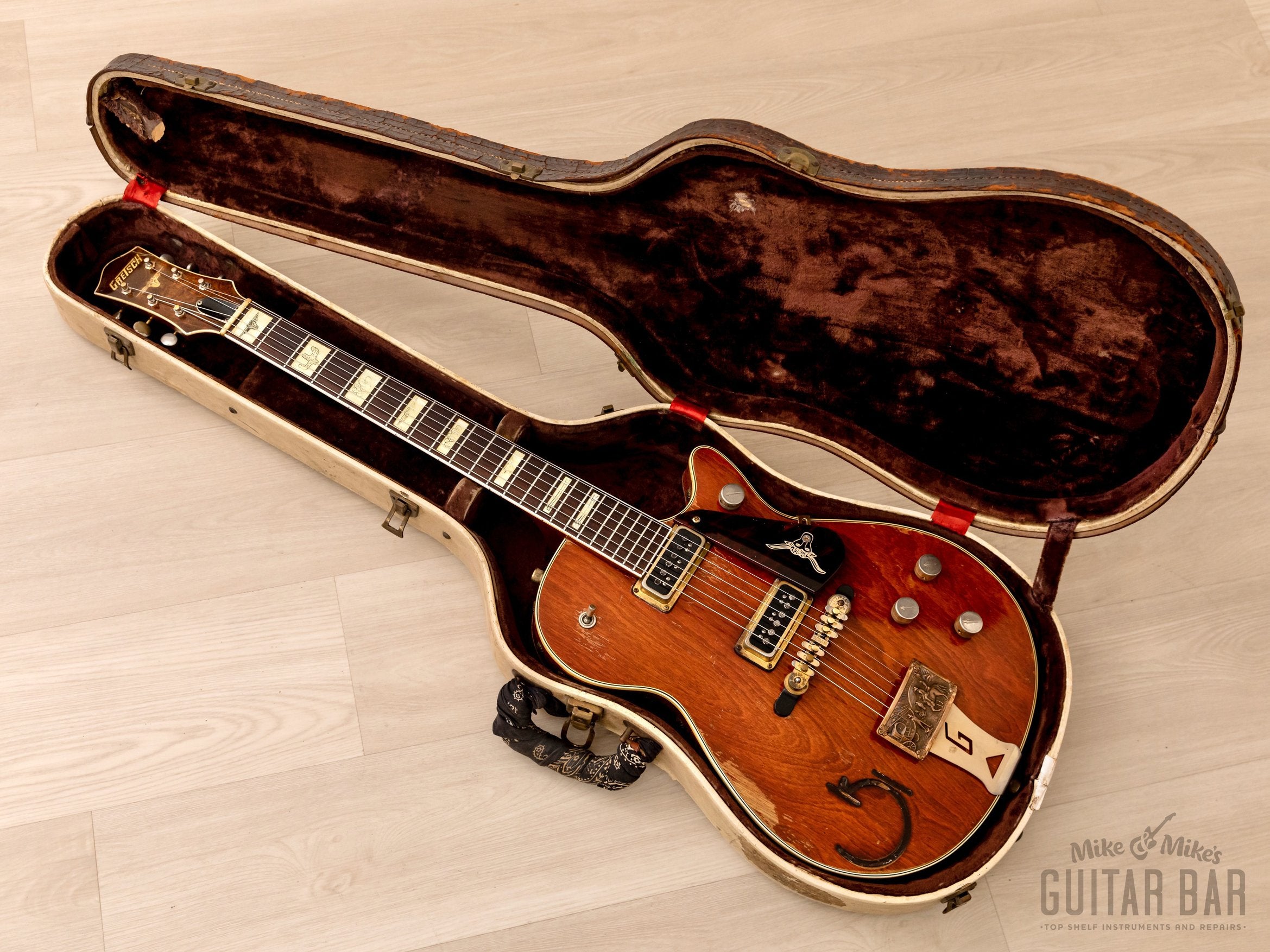 1955 Gretsch Roundup 6130 Vintage Guitar Western Orange w/ Cowboy Case