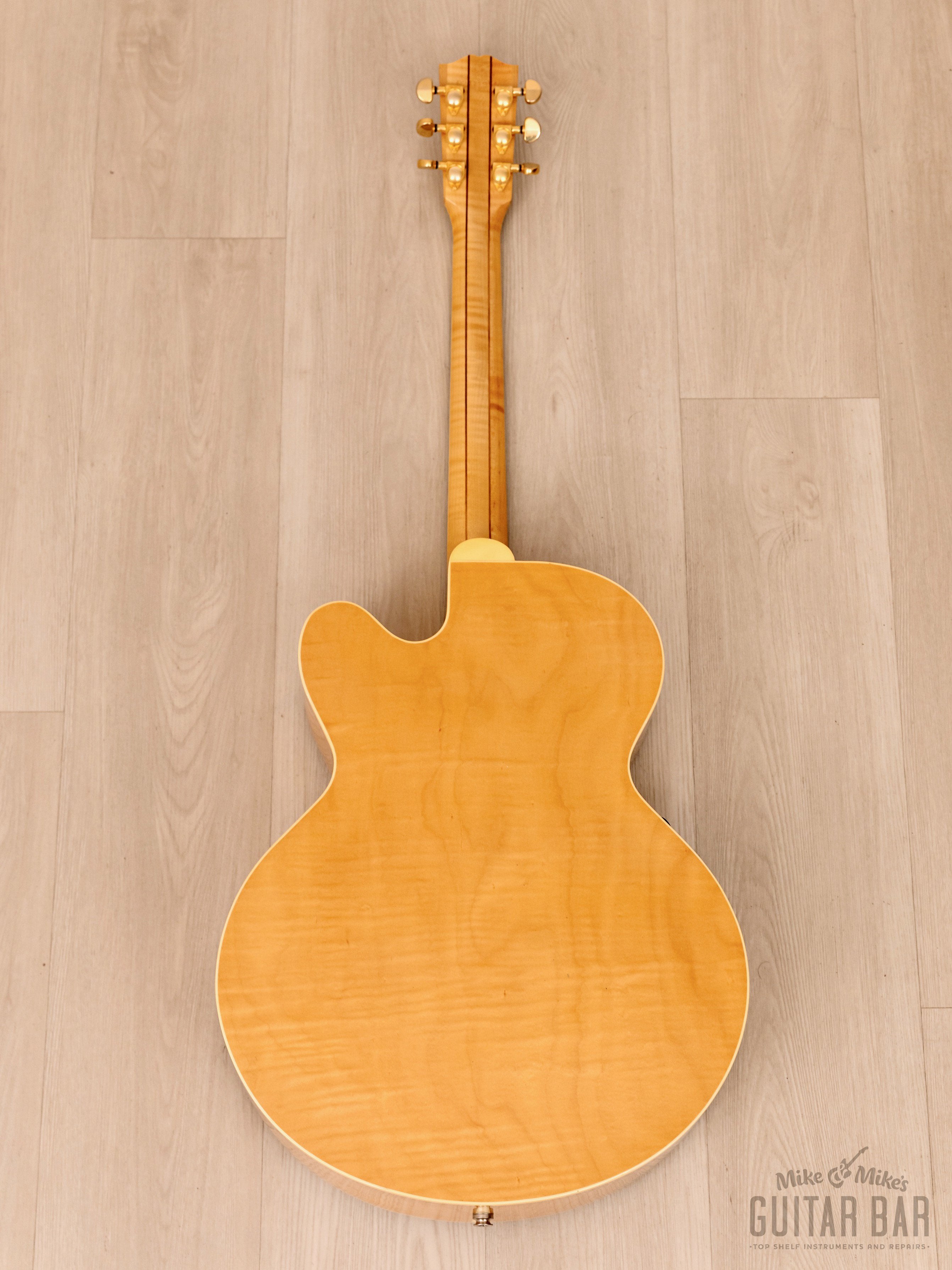 2001 Gibson J-185 EC Blonde Flame Maple Back/Sides, Near-Mint w/ Fishman Prefix, Case