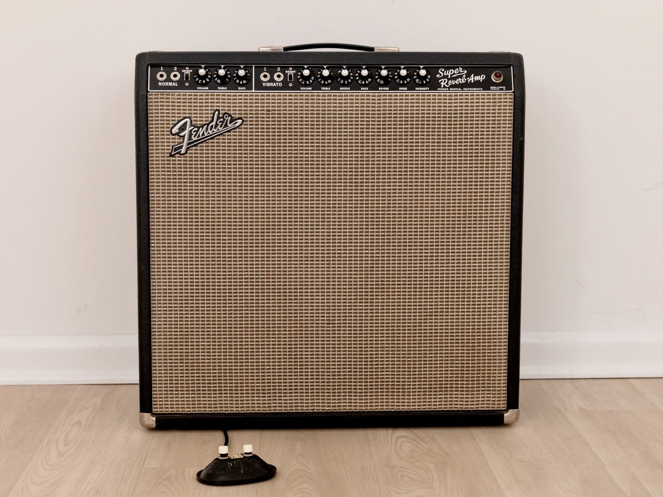 1965 Fender Super Reverb Black Panel Vintage Tube Amp AB763 w/ Ceramic Speakers, Cover & Ftsw