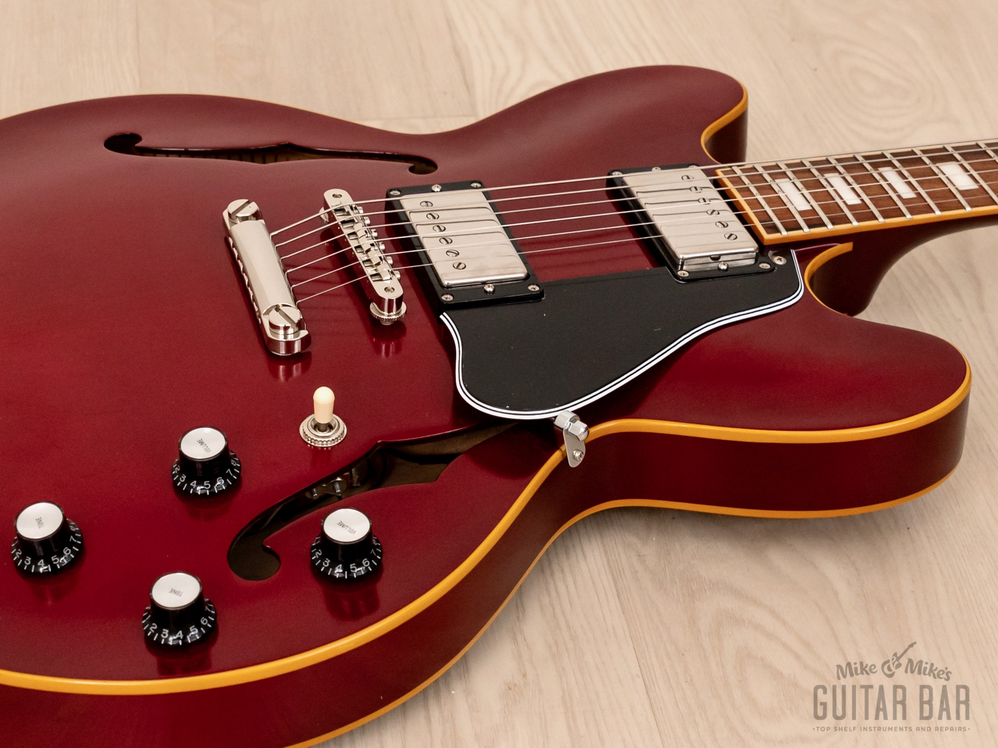 2020 ESP Edwards E-SA-125-LTS Semi-Hollow Carved Top 335 Cherry Satin  Lacquer Japan w/ Case