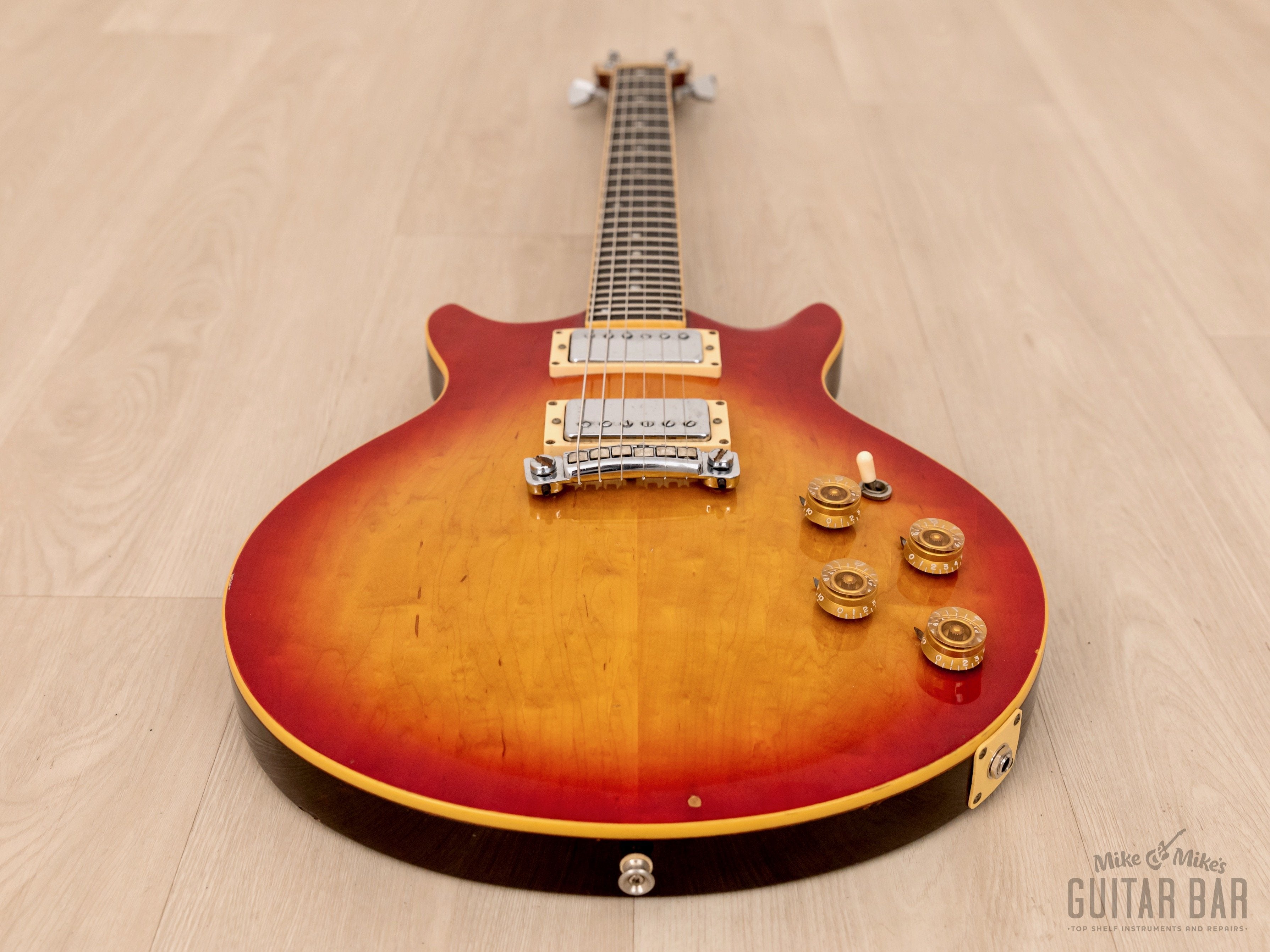 1977 Greco MR800 Mick Ralphs Signature Vintage Double Cutaway Guitar w/ Maxon U-2000 & Case, Japan Fujigen